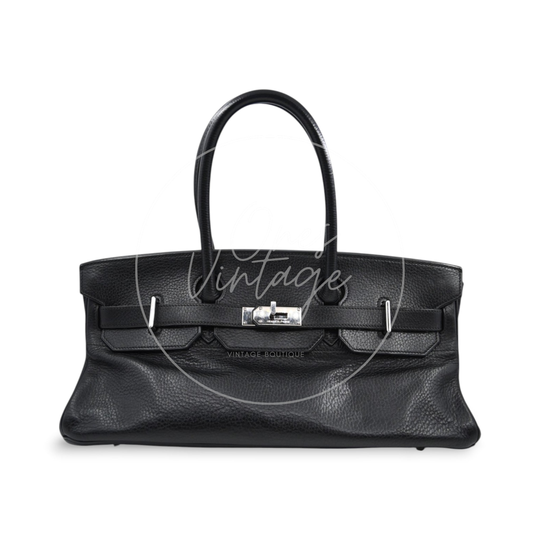 [Pre-owned] Hermes Birkin Shoulder Black Phw Stamp Square I