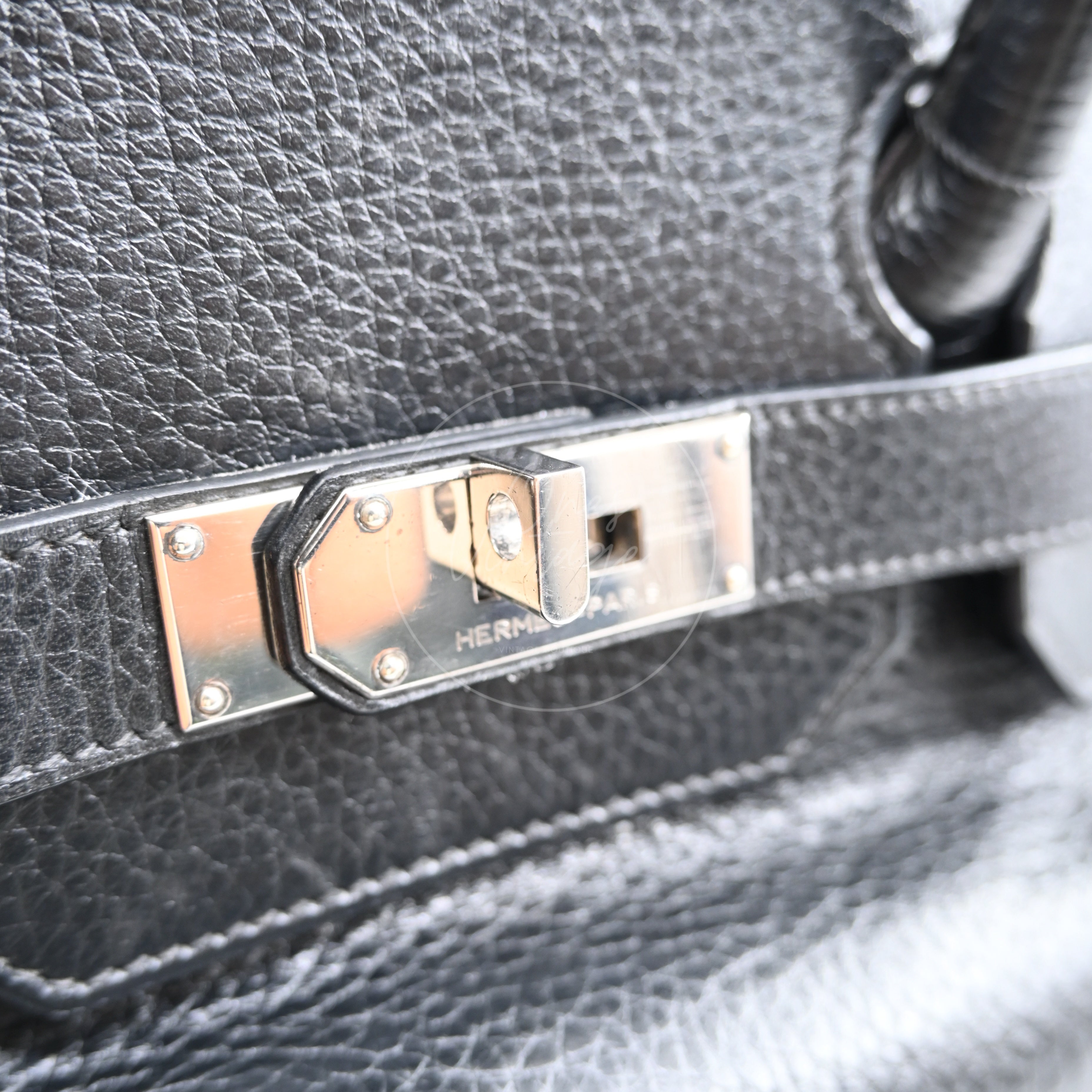 [Pre-owned] Hermes Birkin Shoulder Black Phw Stamp Square I