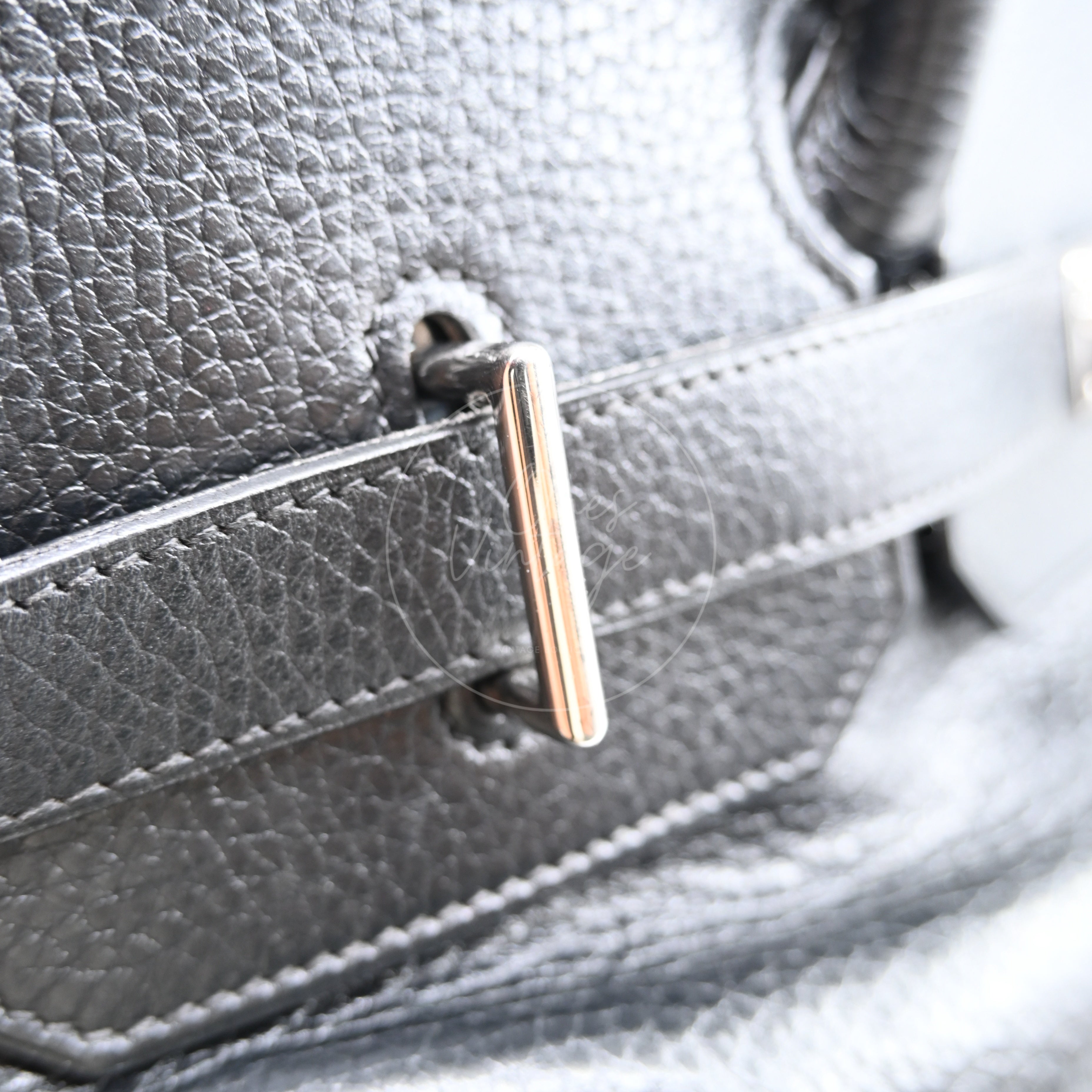 [Pre-owned] Hermes Birkin Shoulder Black Phw Stamp Square I
