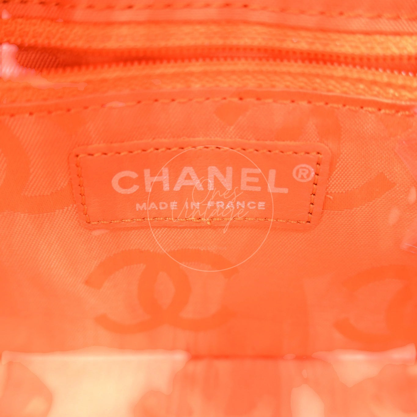 [Pre-owned] Chanel Cambon Ligne Bowler Bag Brown Calfskin Leather