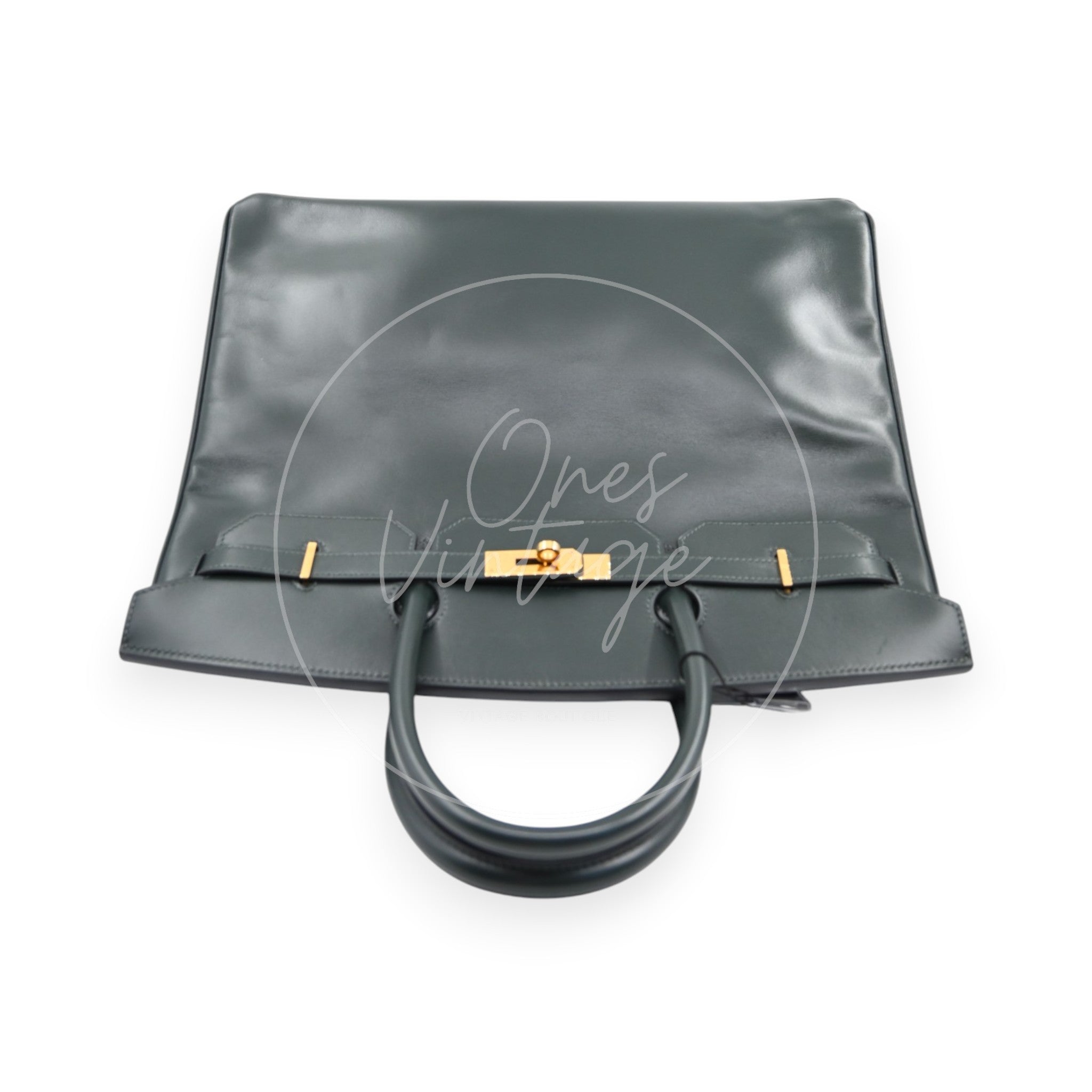 [Pre-owned] Hermes Birkin 35 GHW Dark Green Box Leather Stamp Square A
