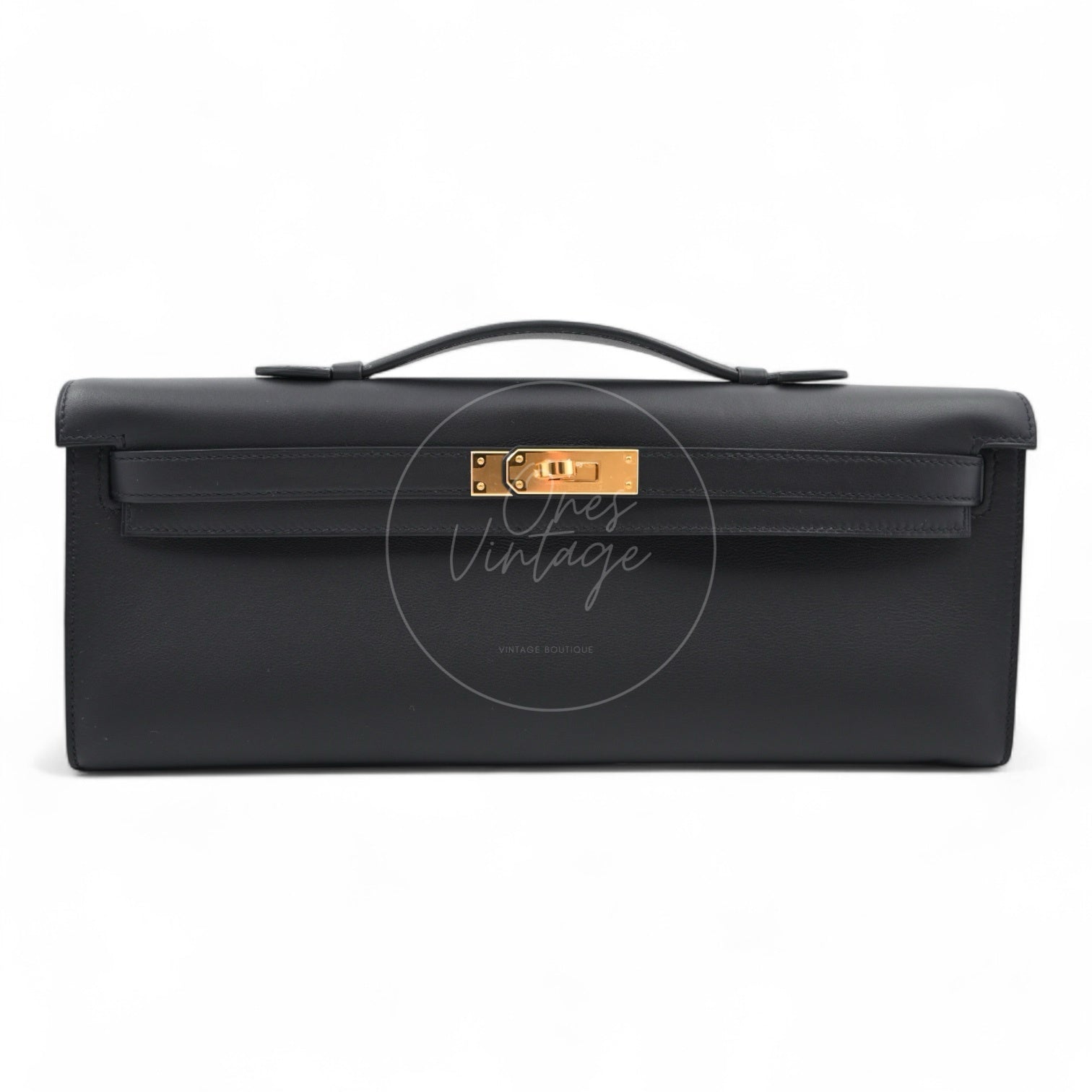 [Pre-owned] Hermes Kelly Cut Swift Black Stamp D Bag