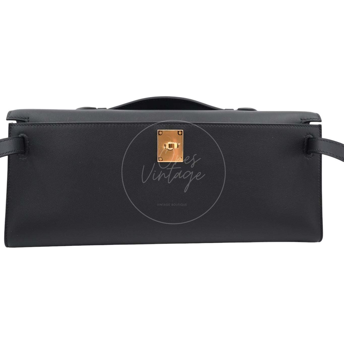 [Used] Hermes Kelly Cut Swift Black Stamp D Bag