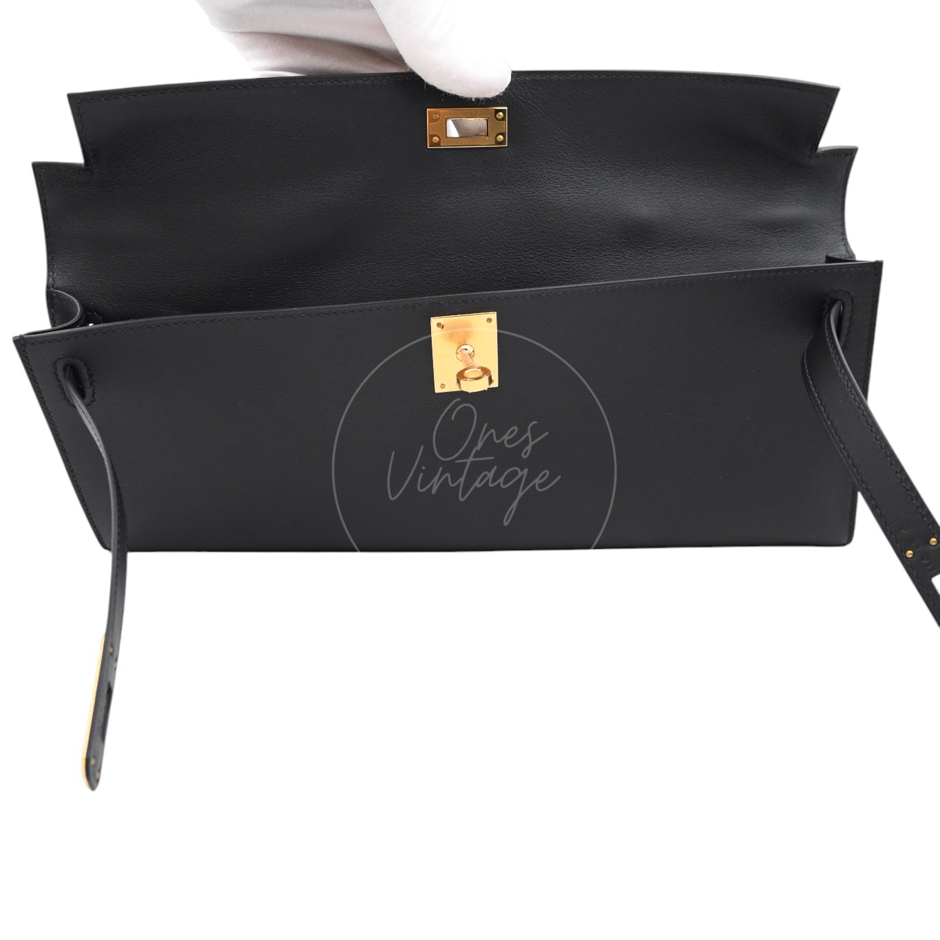 [Used] Hermes Kelly Cut Swift Black Stamp D Bag