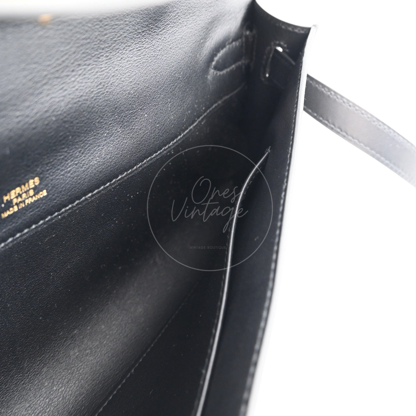 [Used] Hermes Kelly Cut Swift Black Stamp D Bag
