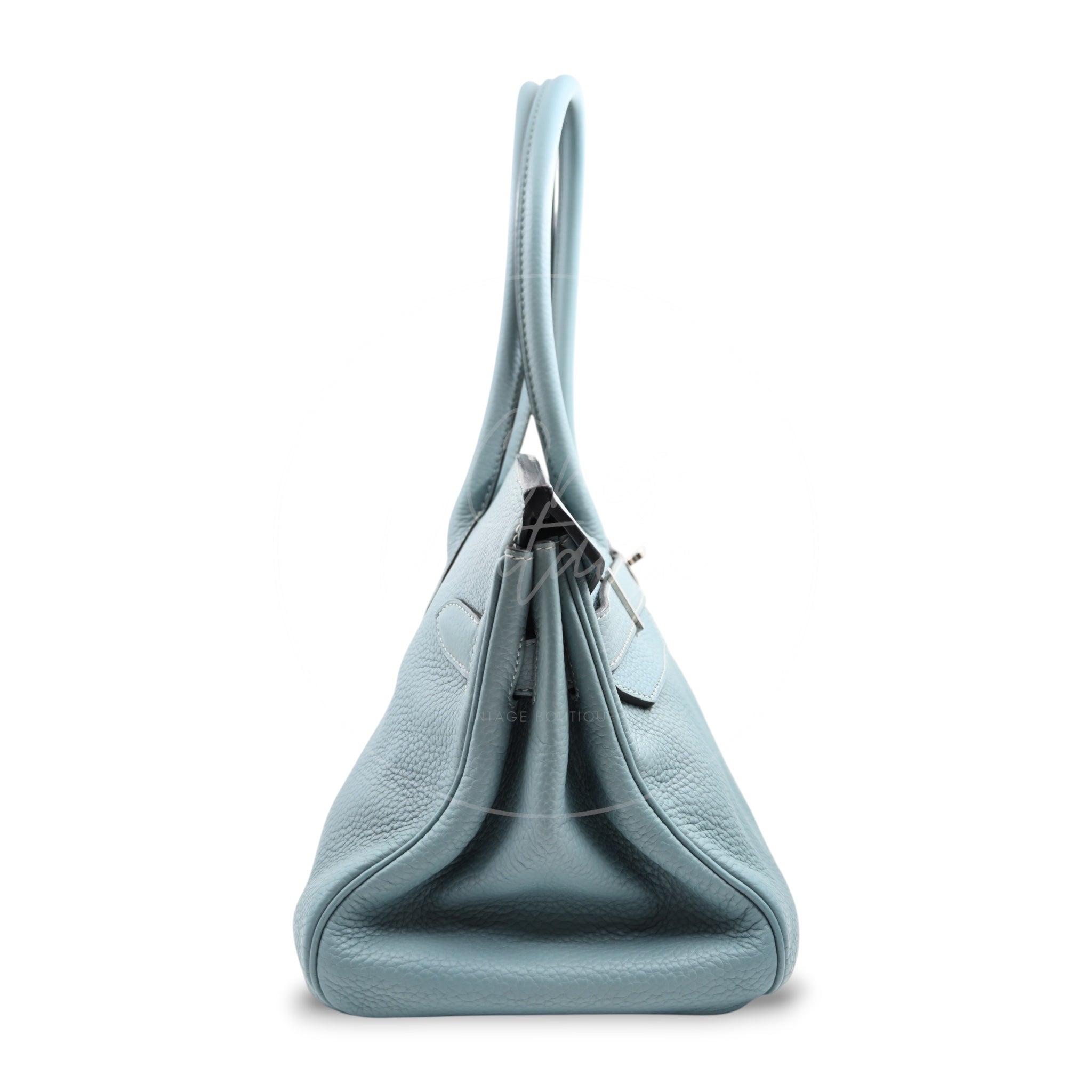 [Pre-owned] Hermes Birkin Shoulder Sky Blue PHW Stamp Square I