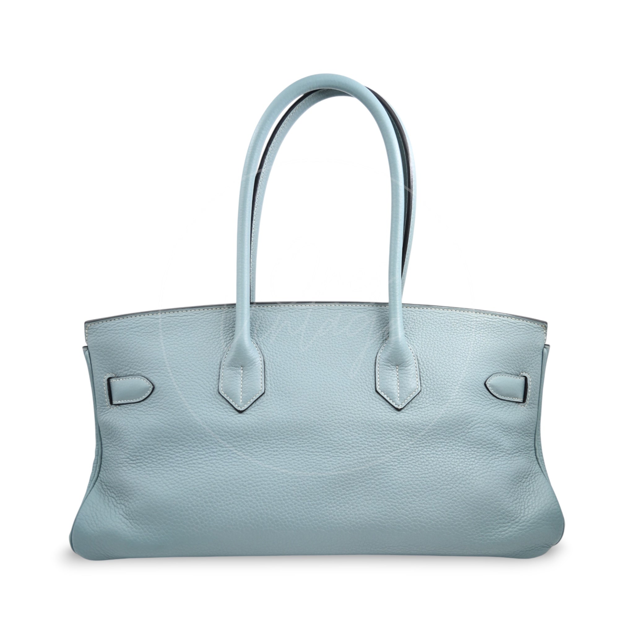 [Pre-owned] Hermes Birkin Shoulder Sky Blue PHW Stamp Square I