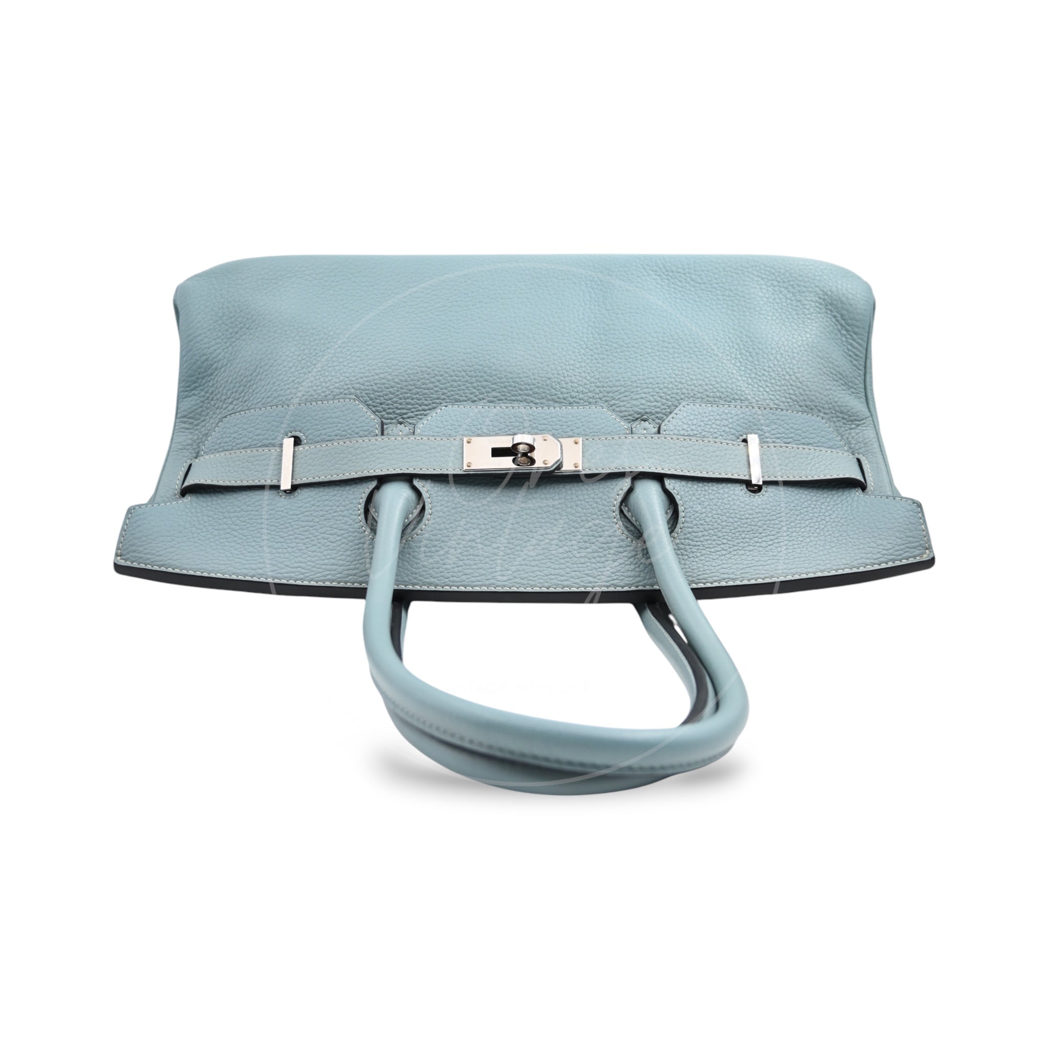 [Pre-owned] Hermes Birkin Shoulder Sky Blue PHW Stamp Square I