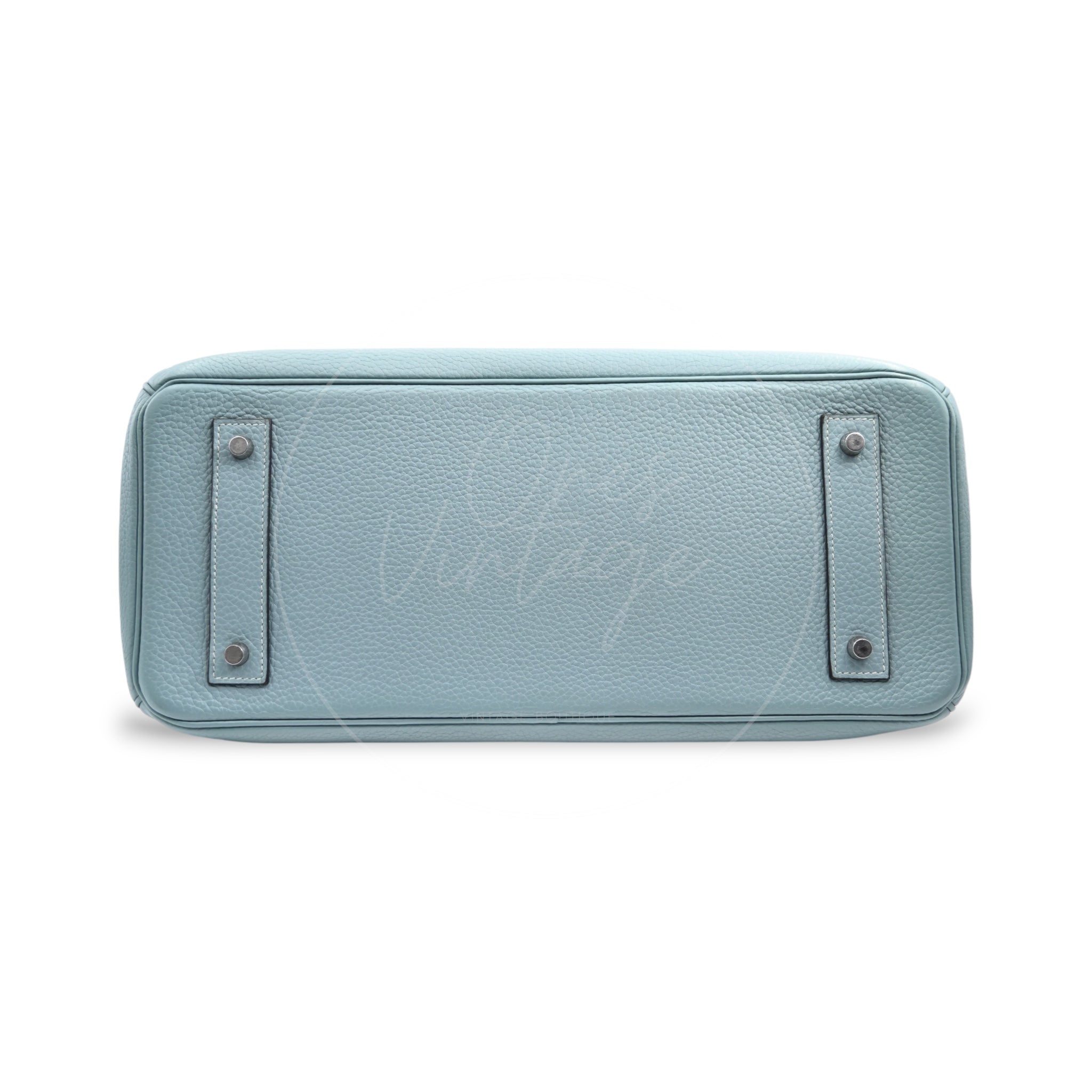 [Pre-owned] Hermes Birkin Shoulder Sky Blue PHW Stamp Square I