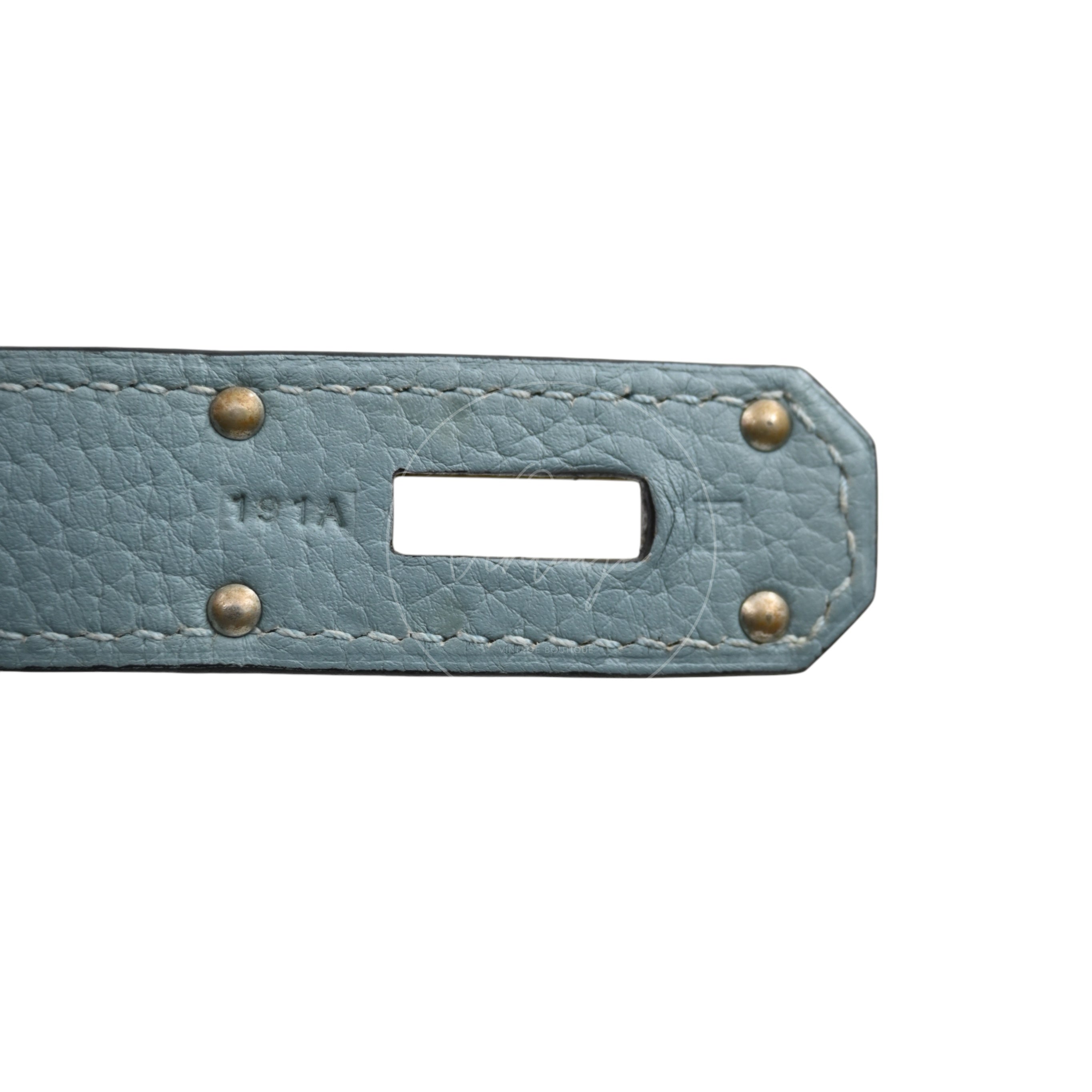 [Pre-owned] Hermes Birkin Shoulder Sky Blue PHW Stamp Square I