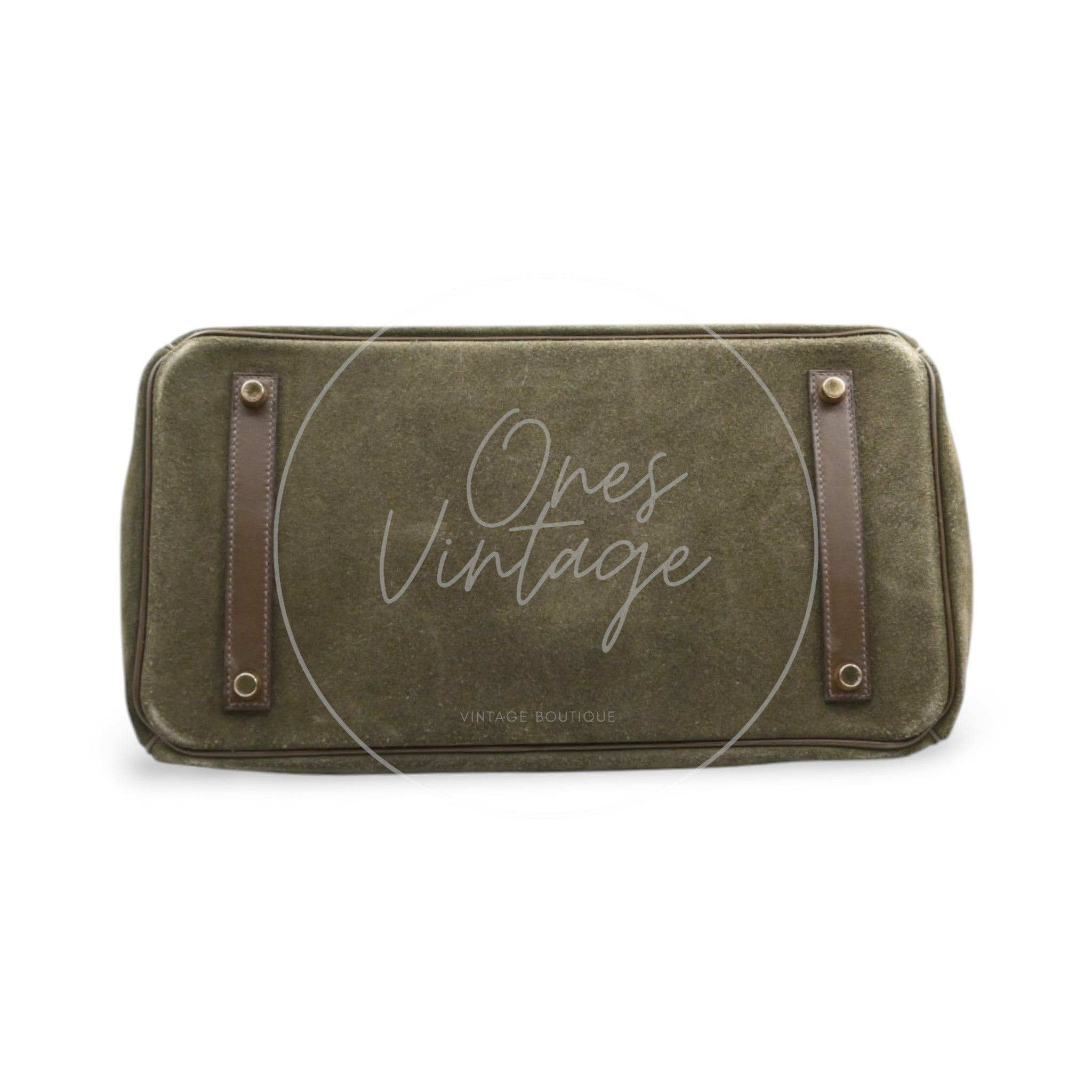 [Pre-owned] Hermes Birkin 35 Suede Green Suede Stamp Square P