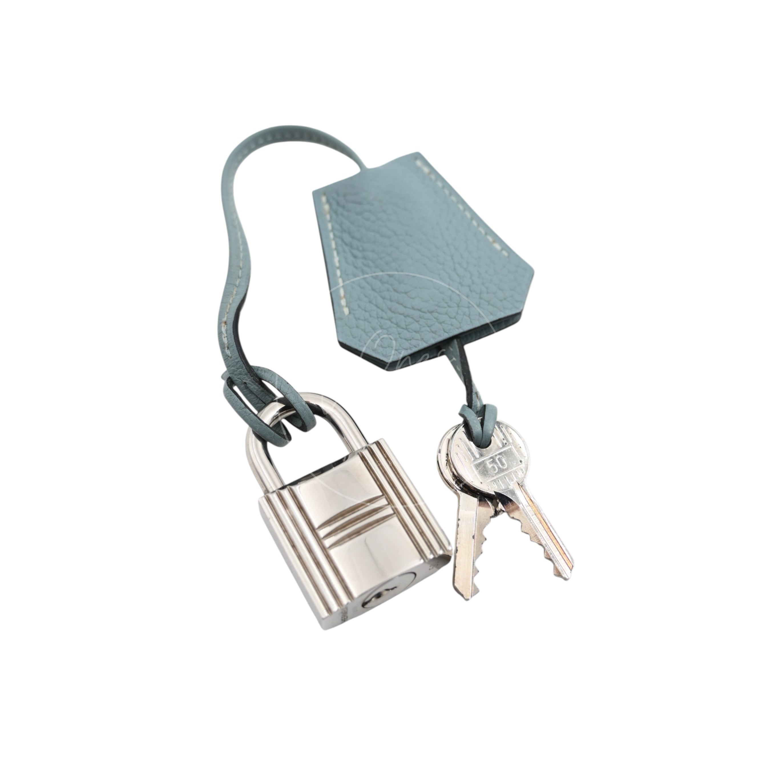 [Pre-owned] Hermes Birkin Shoulder Sky Blue PHW Stamp Square I