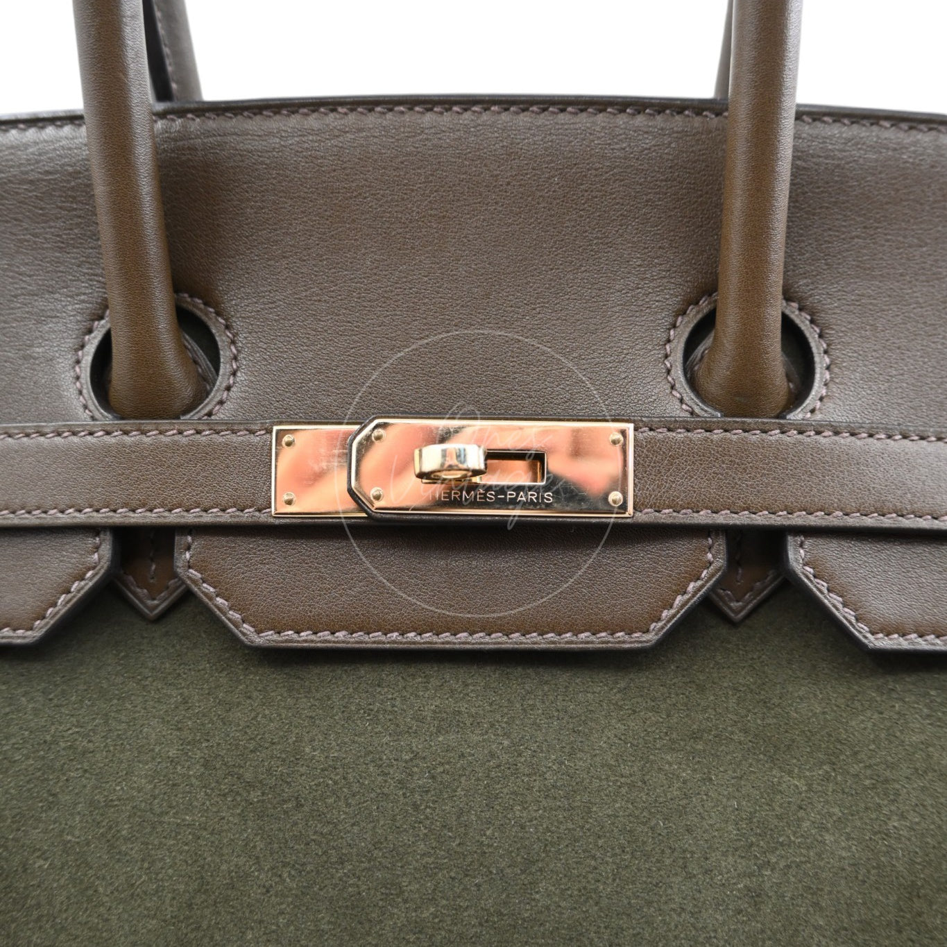 [Pre-owned] Hermes Birkin 35 Suede Green Suede Stamp Square P