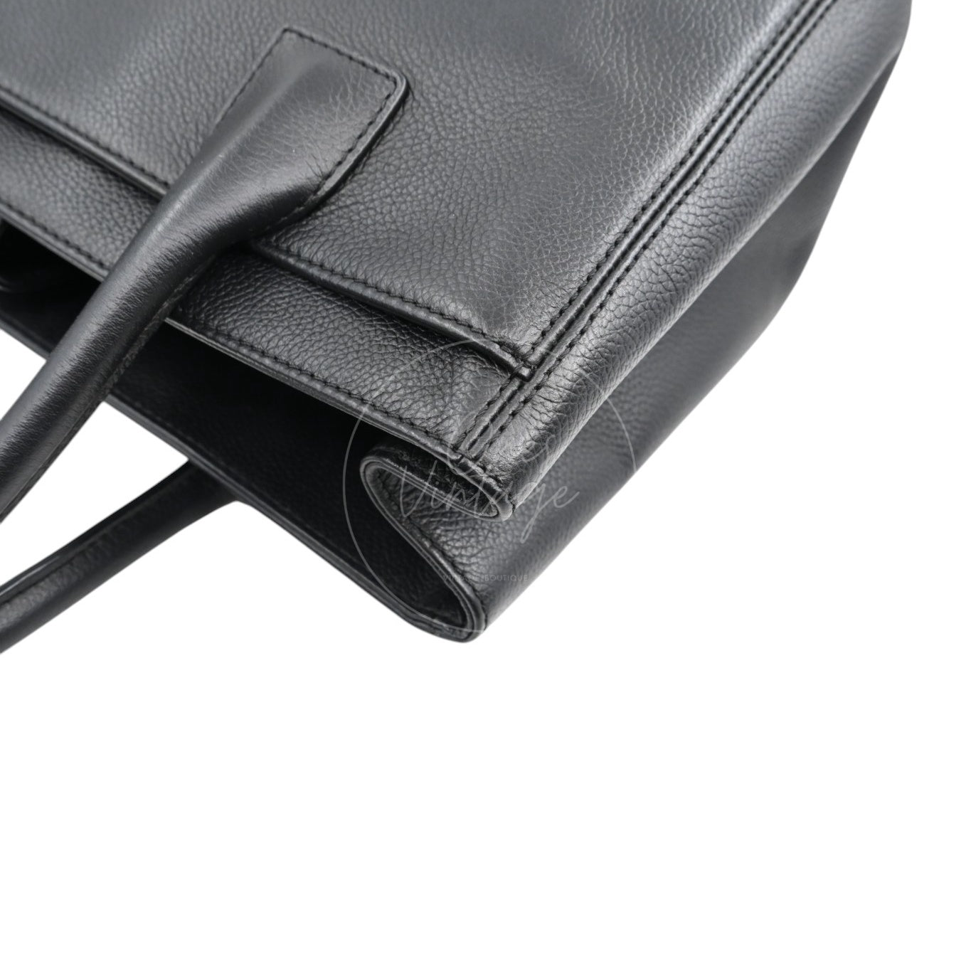 [Pre-Owned] Chanel Cerf Small Black Calfskin Tote Bag Silver-tone Hardware Series 18
