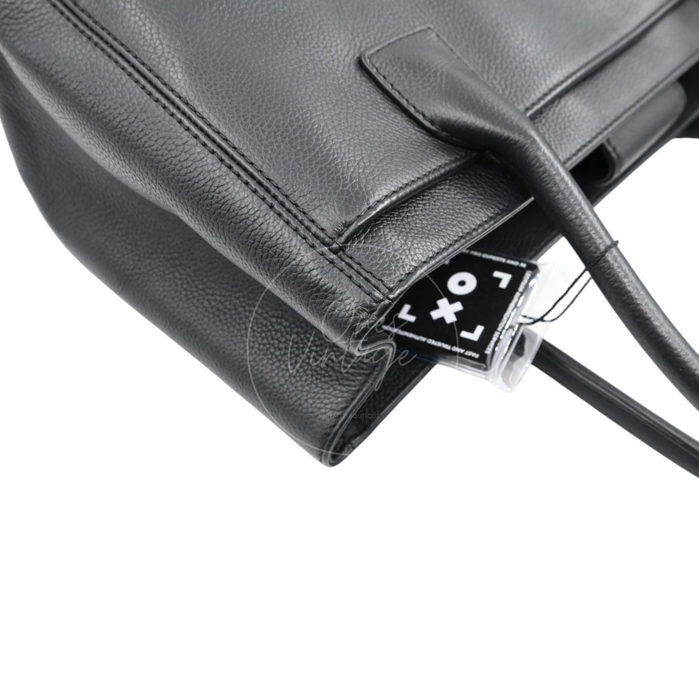 [Pre-Owned] Chanel Cerf Small Black Calfskin Tote Bag Silver-tone Hardware Series 18