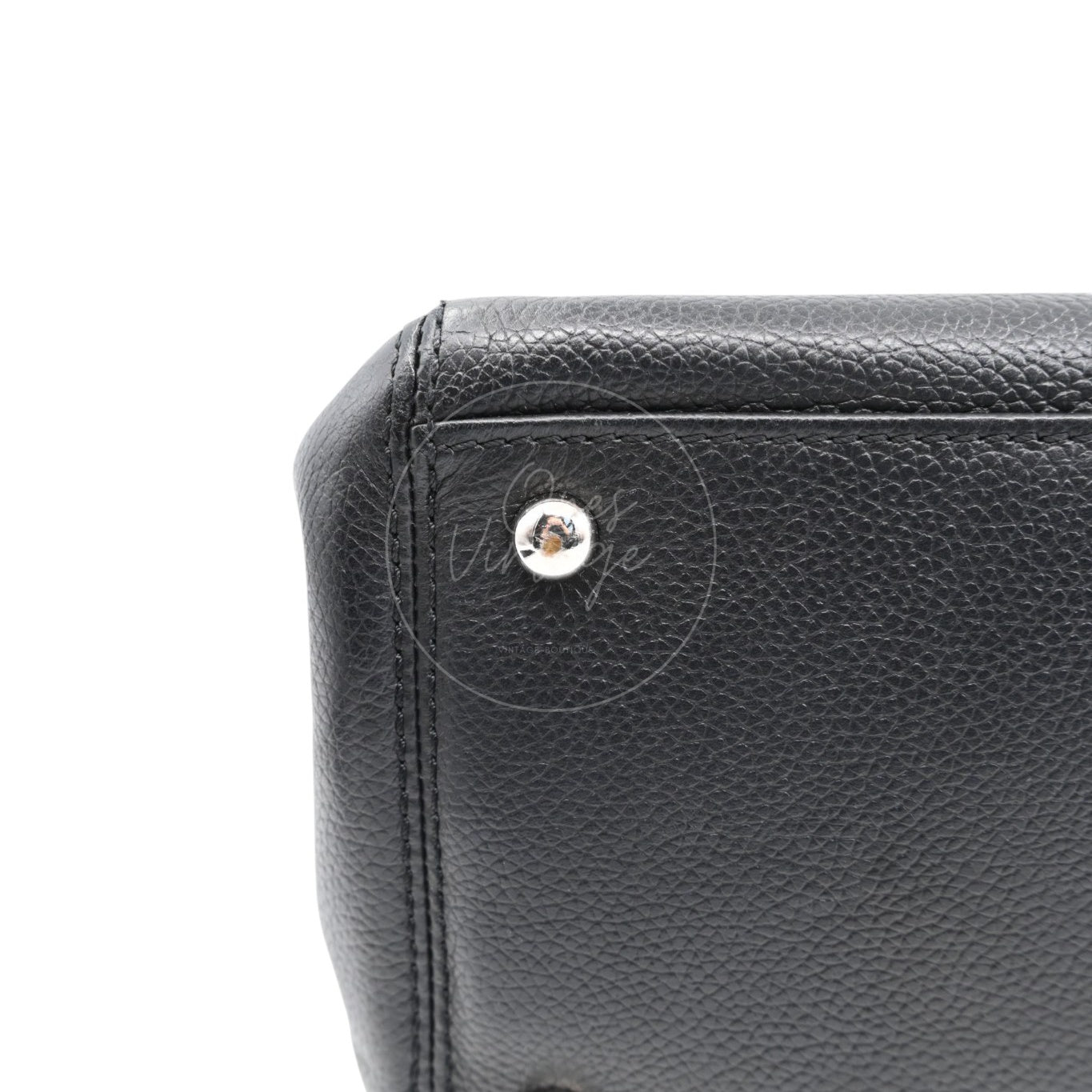 [Pre-Owned] Chanel Cerf Small Black Calfskin Tote Bag Silver-tone Hardware Series 18