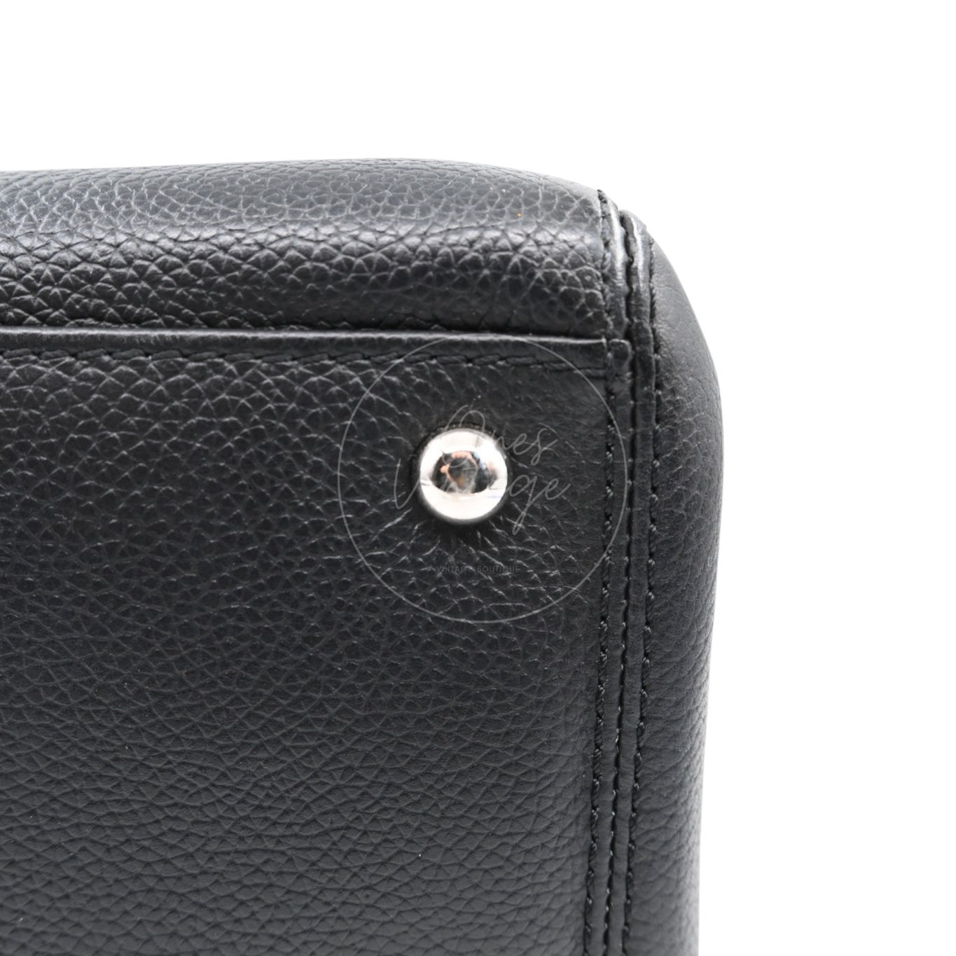 [Pre-Owned] Chanel Cerf Small Black Calfskin Tote Bag Silver-tone Hardware Series 18