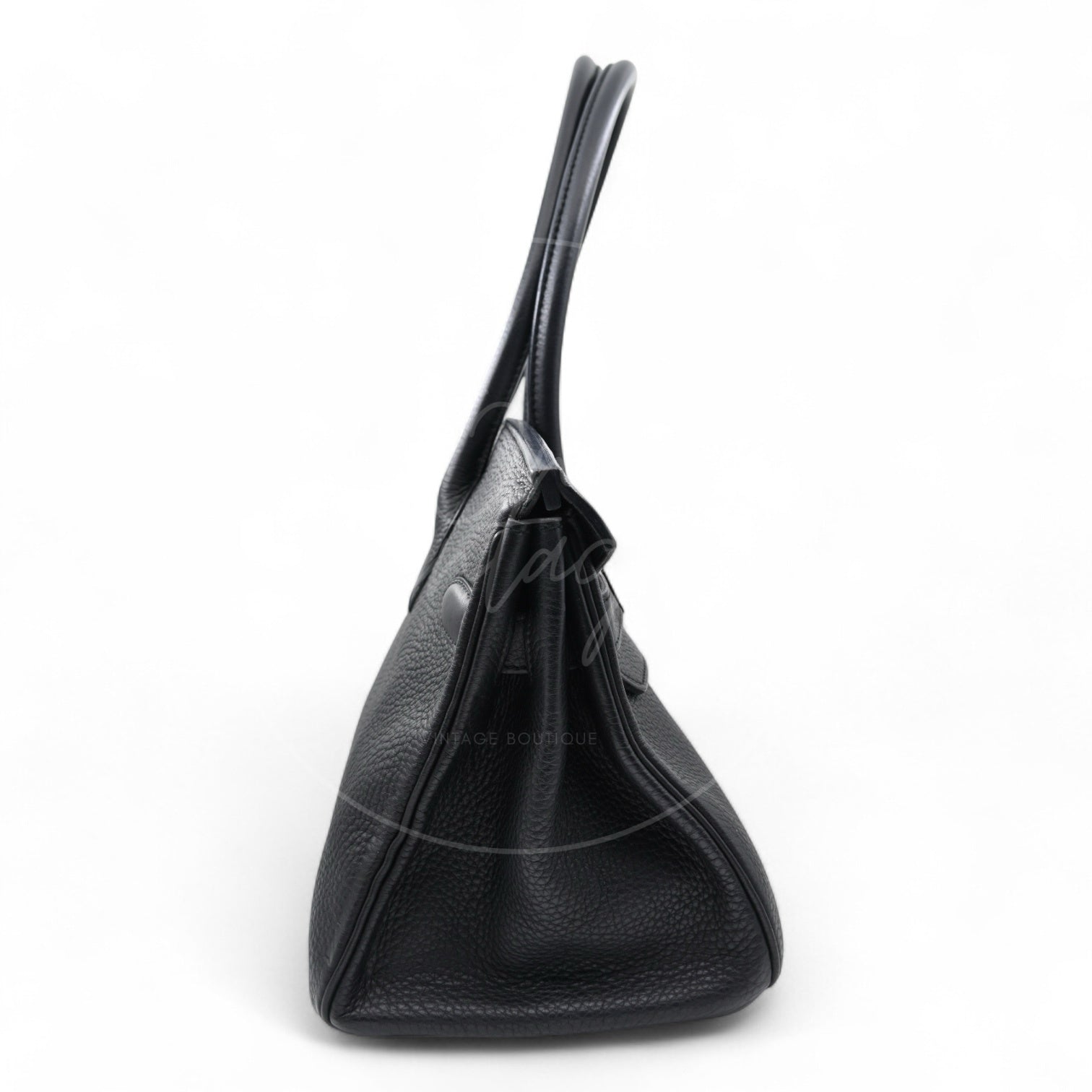 [Pre-owned] Hermes Shoulder Birkin Taurillon Clemence Black Square N GHW Bag