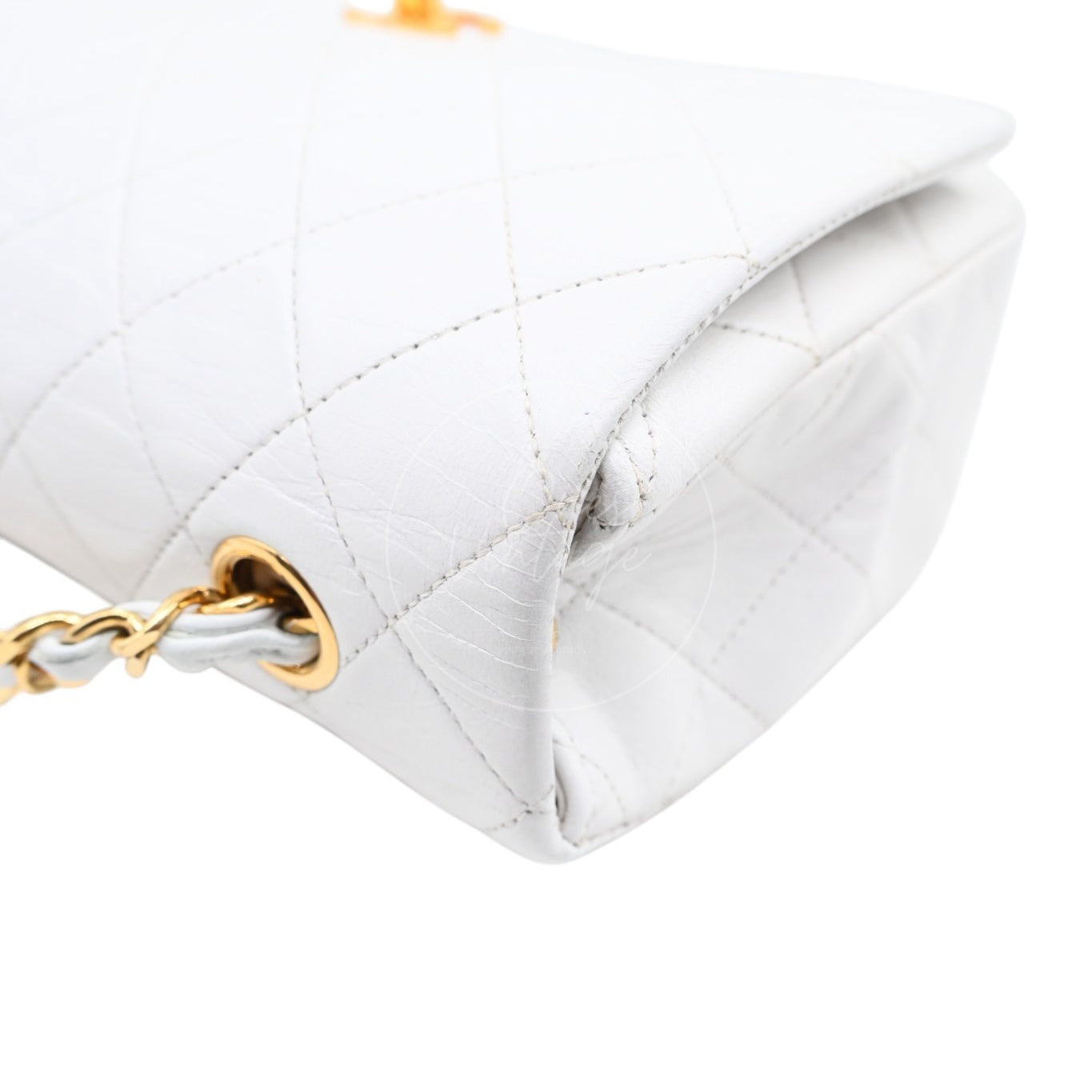 [Pre-owned] Chanel Quilted Classic White Full Flap Shoulder Bag Series 1