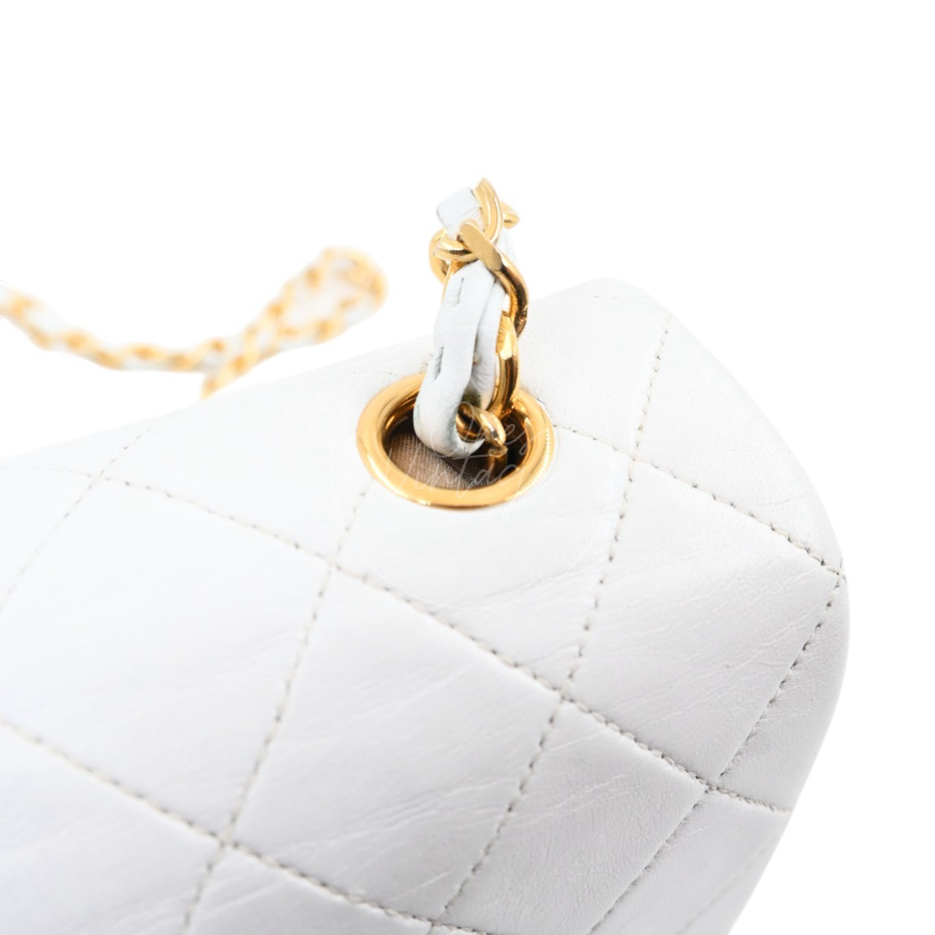 [Pre-owned] Chanel Quilted Classic White Full Flap Shoulder Bag Series 1