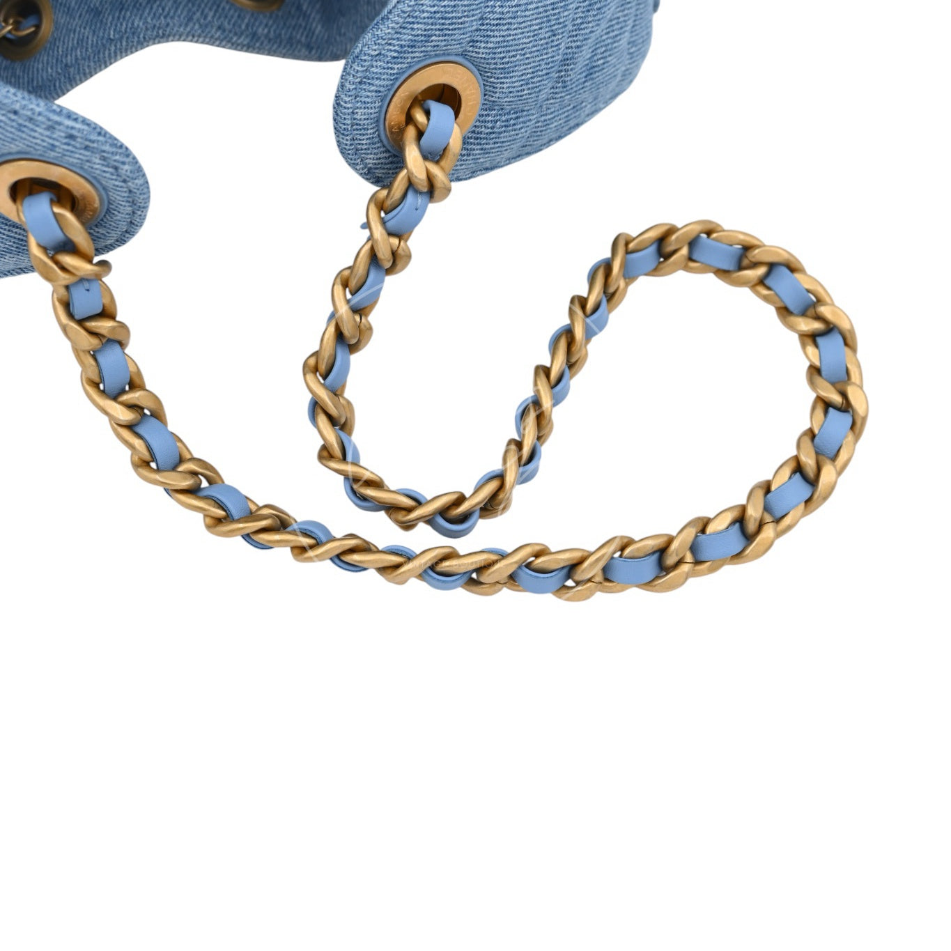 [Unused] Chanel 25 Washed Denim & Gold-Tone Metal Small Handbag