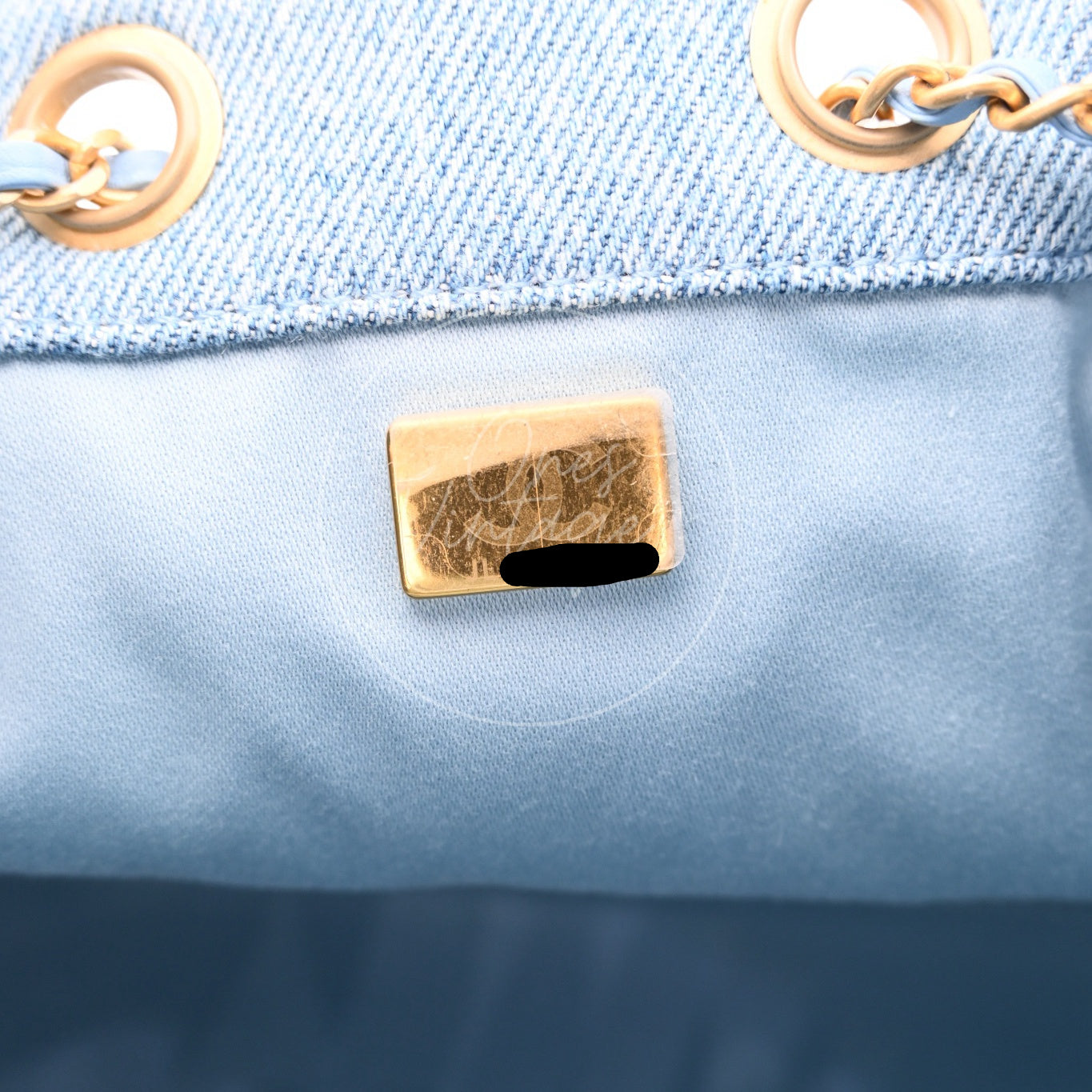 [Unused] Chanel 25 Washed Denim & Gold-Tone Metal Small Handbag