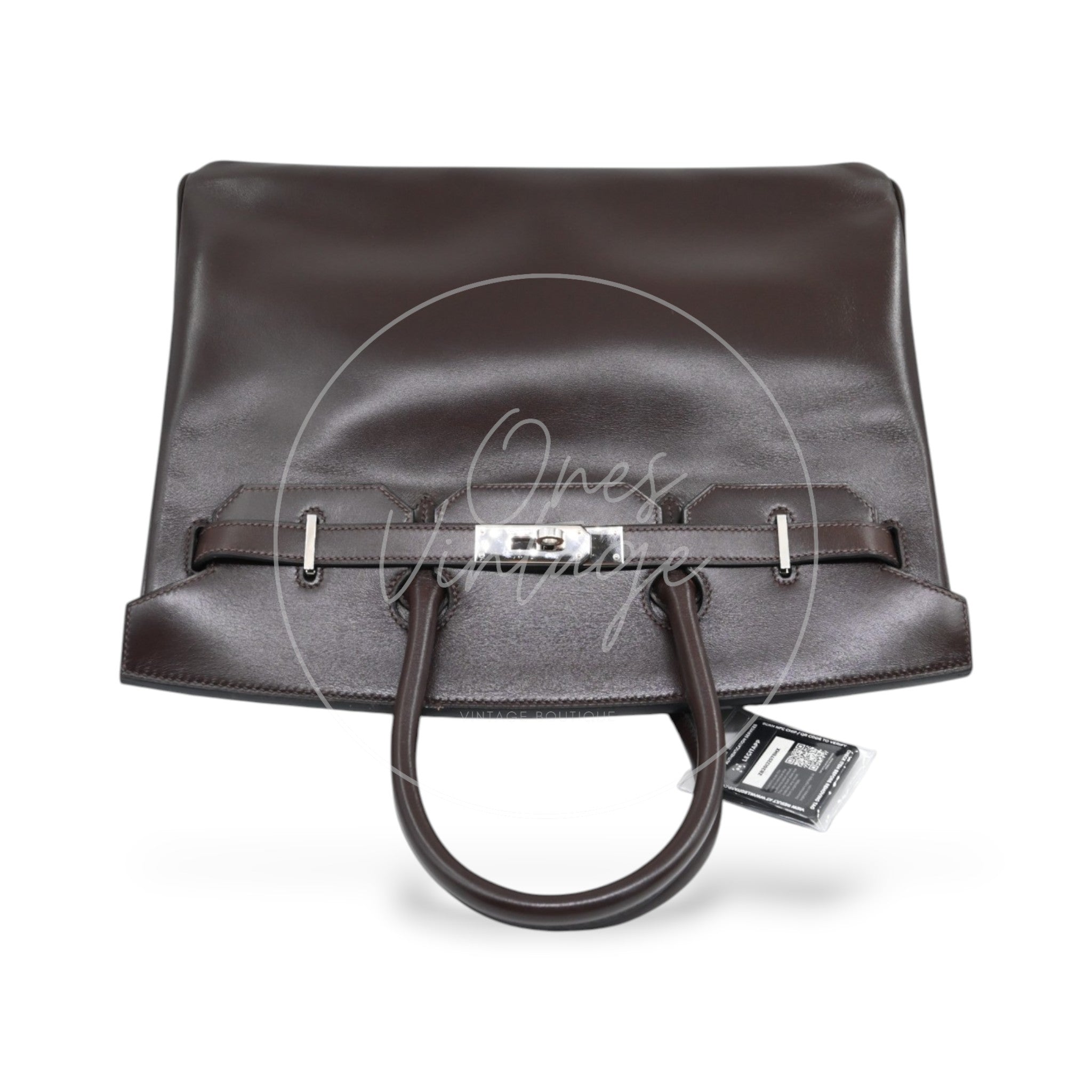 [Pre-owned] Hermes Birkin 35 Ebene Phw Box Leather Stamp Square J