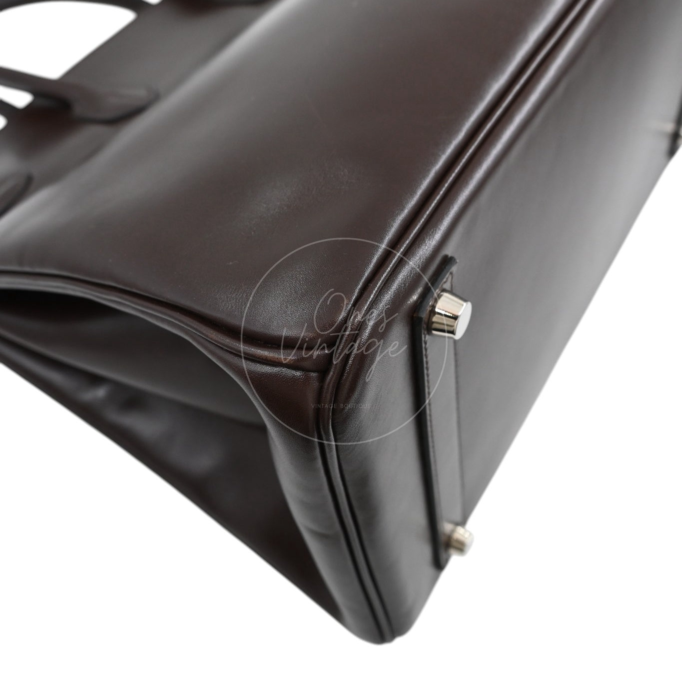 [Pre-owned] Hermes Birkin 35 Ebene Phw Box Leather Stamp Square J