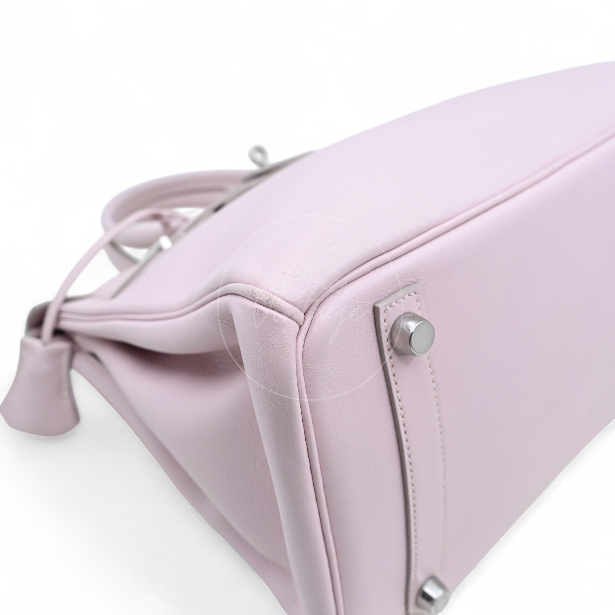 [Pre-owned] Hermes Birkin 30 Mauve Pale TC PHW Stamp Square K