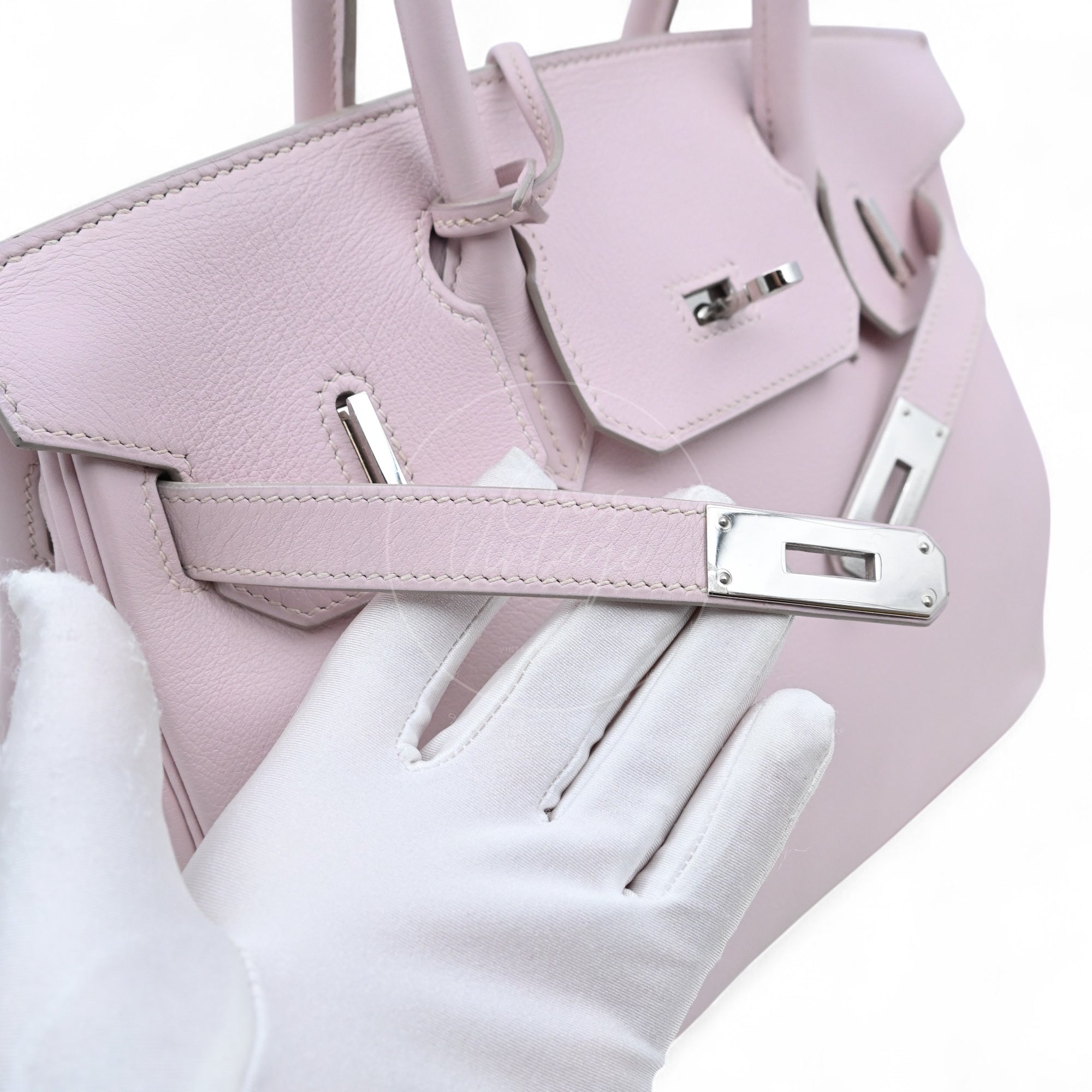 [Pre-owned] Hermes Birkin 30 Mauve Pale TC PHW Stamp Square K