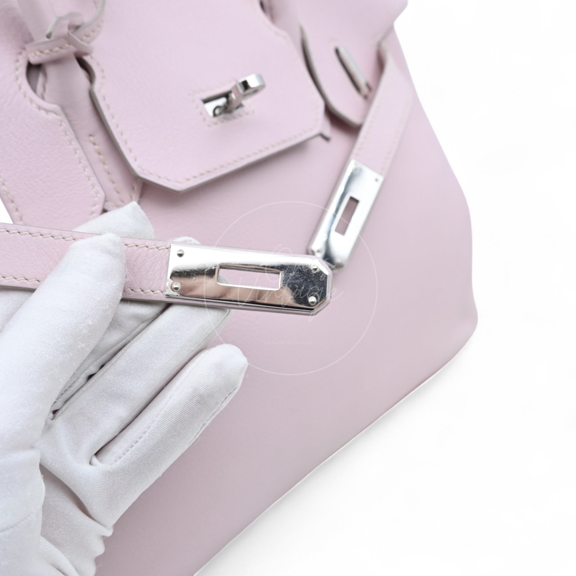 [Pre-owned] Hermes Birkin 30 Mauve Pale TC PHW Stamp Square K