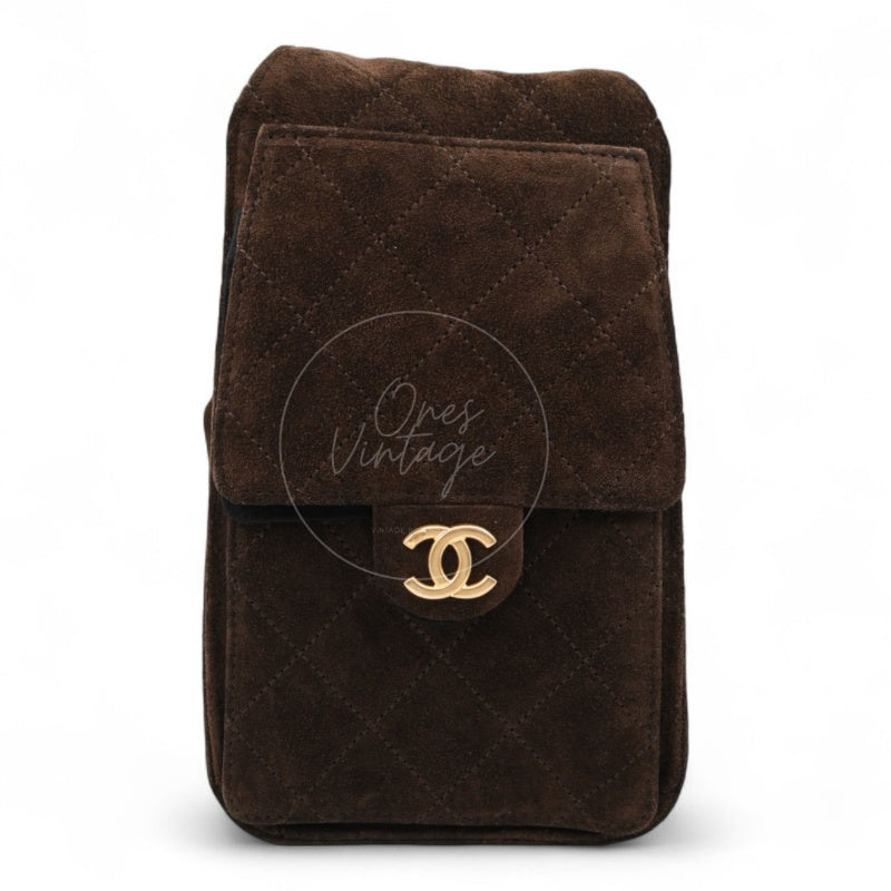 [Unused] Chanel 25 Suede Calfskin & Gold-tone Metal Dark Brown Small Handbag