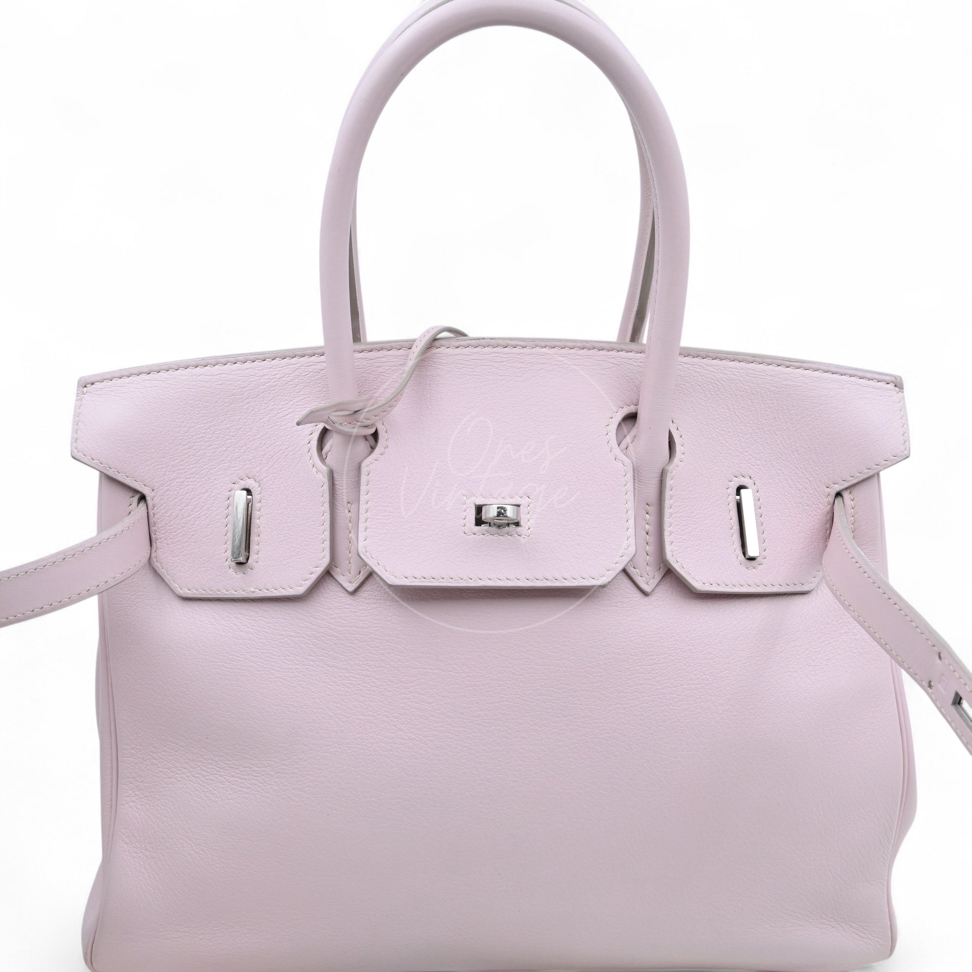 [Pre-owned] Hermes Birkin 30 Mauve Pale TC PHW Stamp Square K