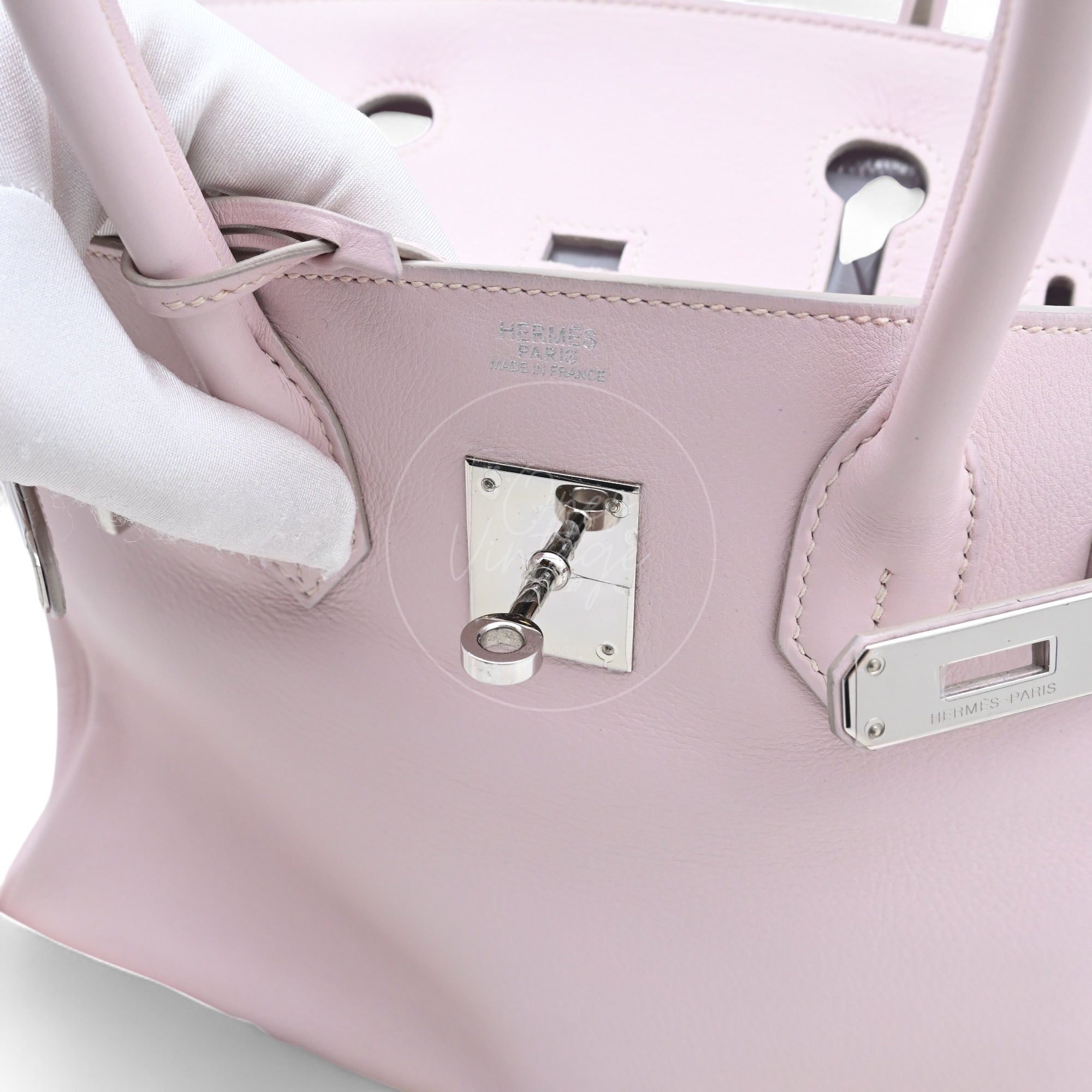 [Pre-owned] Hermes Birkin 30 Mauve Pale TC PHW Stamp Square K