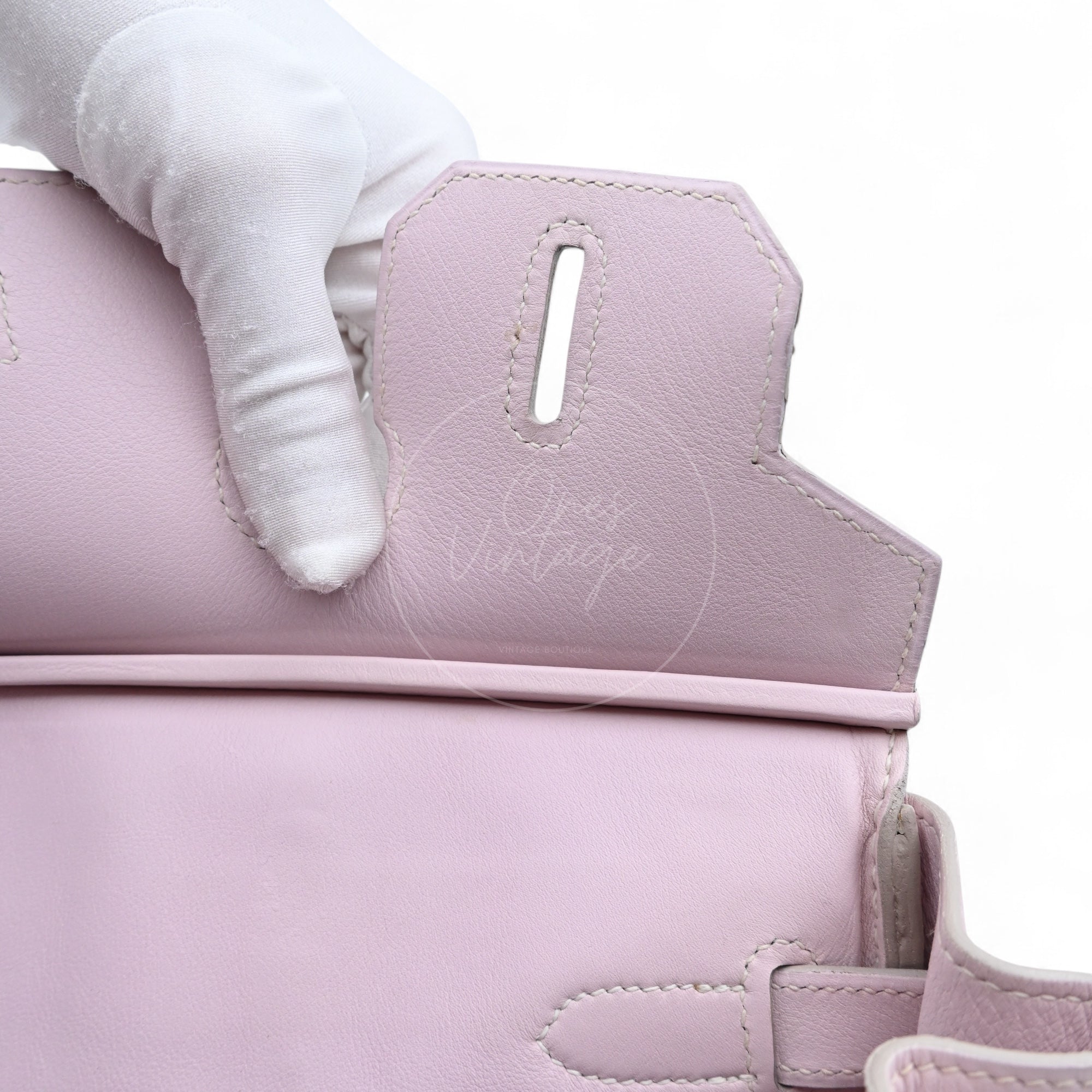 [Pre-owned] Hermes Birkin 30 Mauve Pale TC PHW Stamp Square K