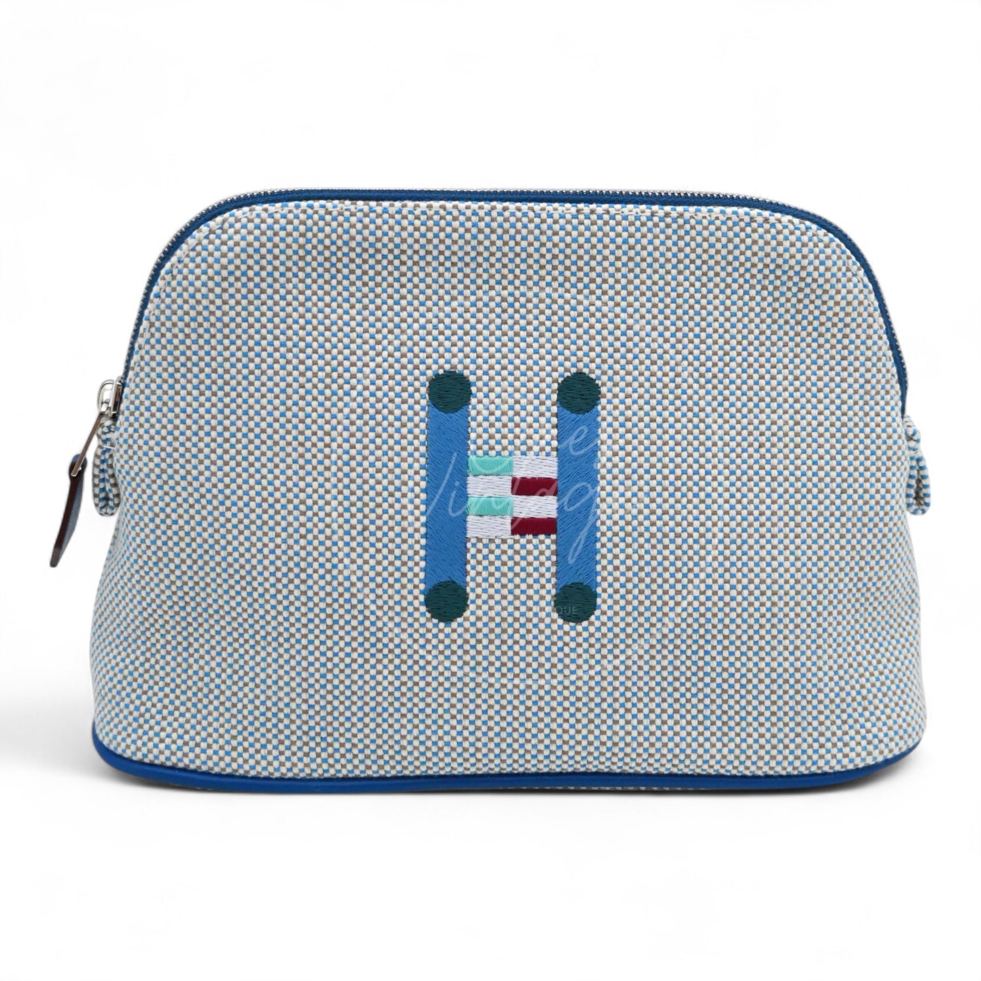 [Unused] Hermes Mini Bolide Crazy H Case Blue