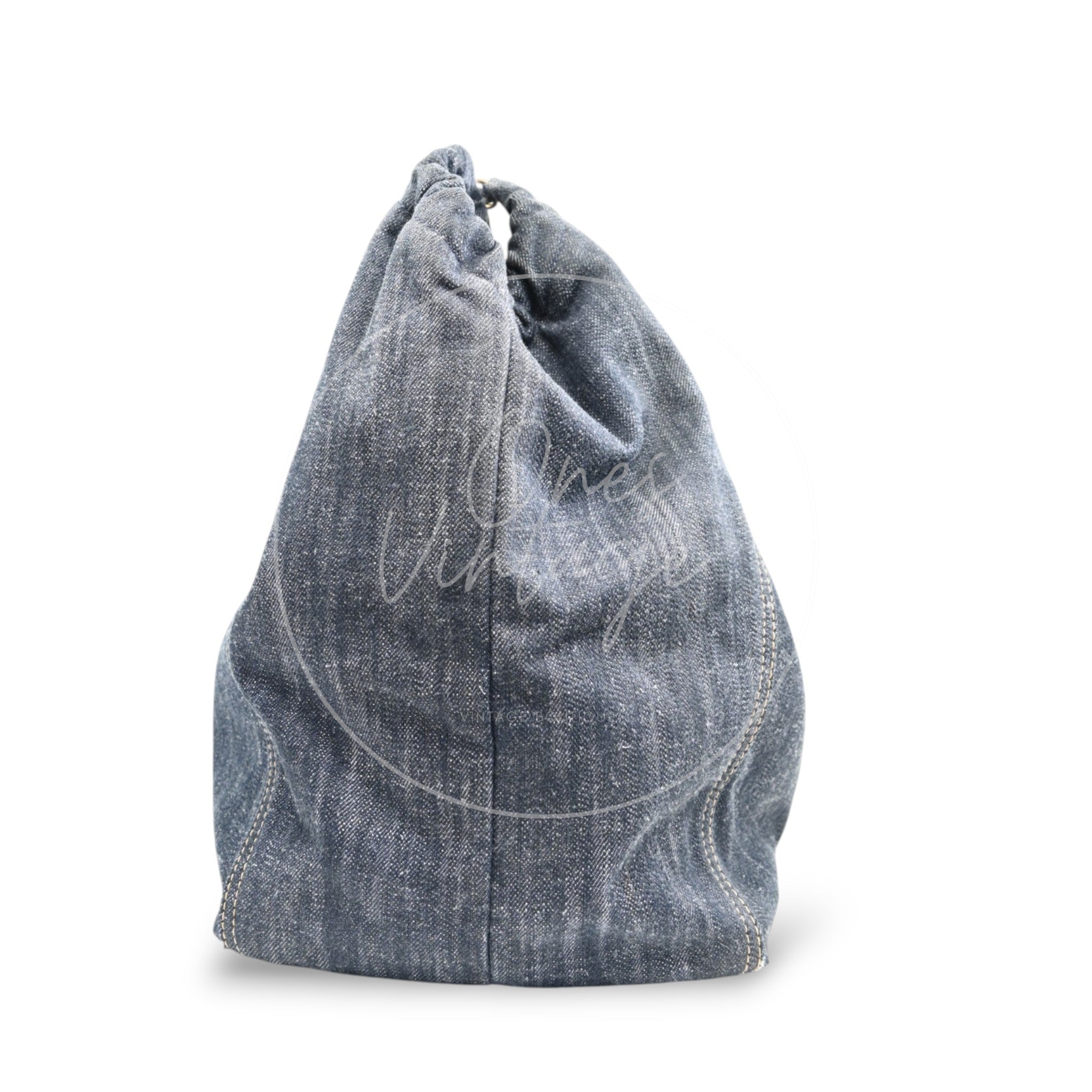 [Pre-owned] Chanel Denim Blue XL Coco Cabas Tote Bag