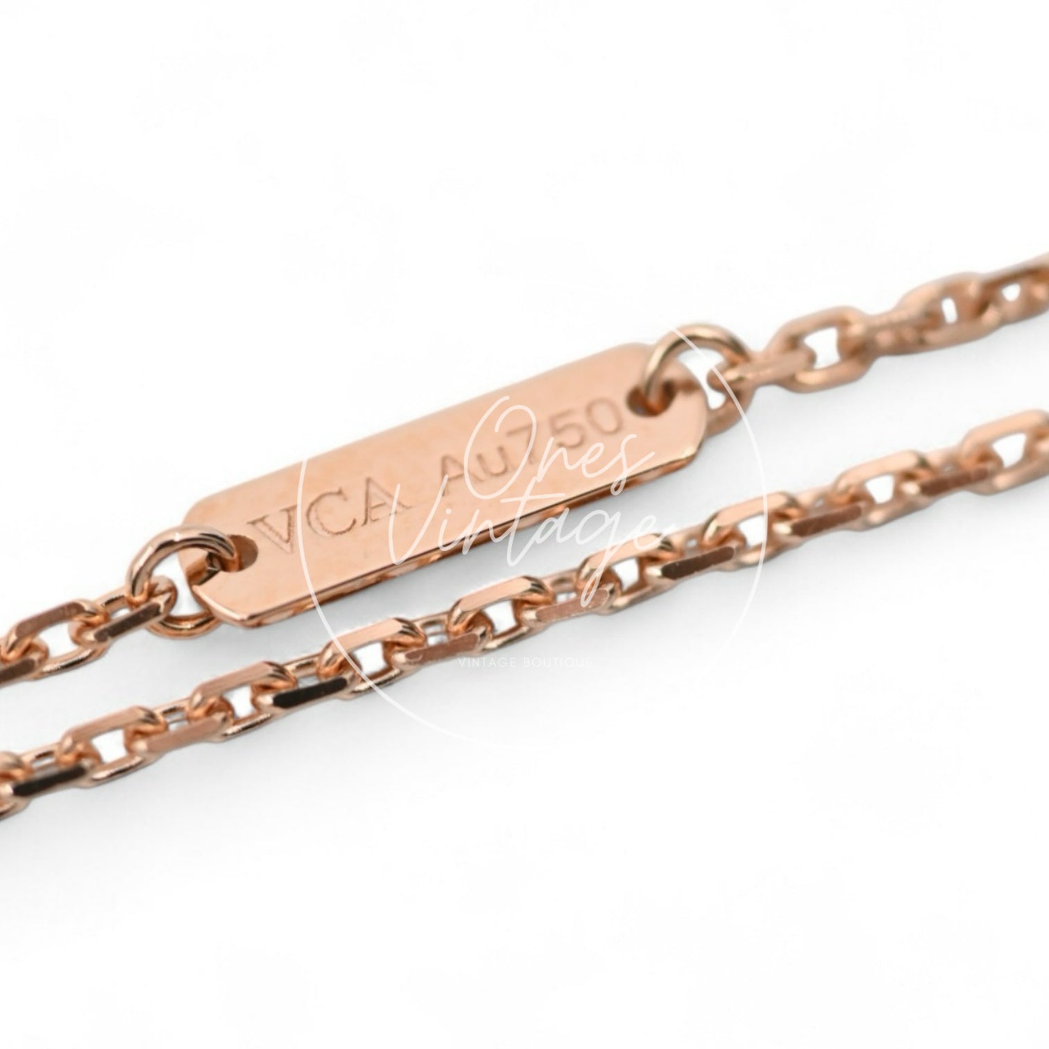 [Unused] Van Cleef & Arpels Vintage Alhambra Pendant Rose Gold Pink Mother of Pearl Diamond