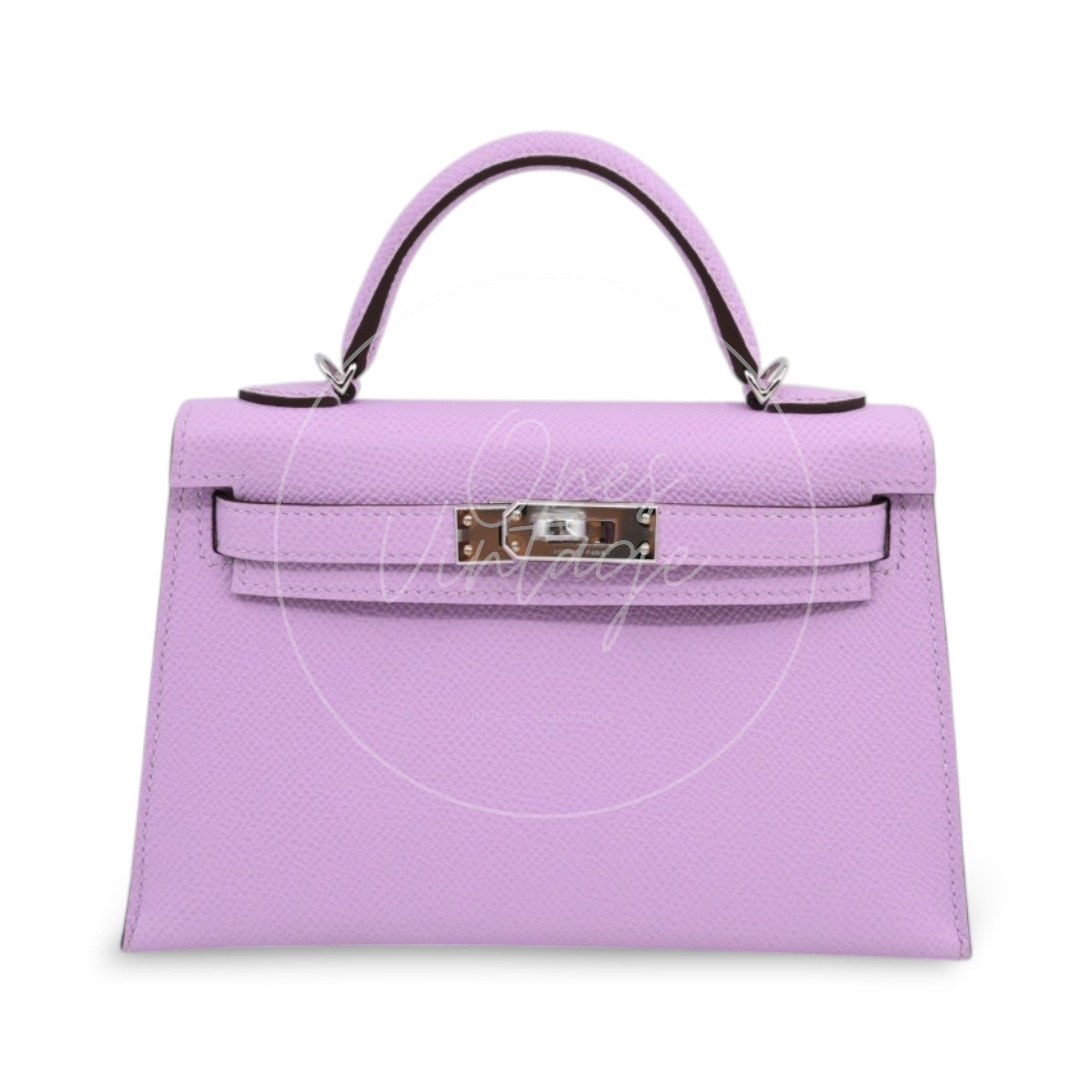 [Pre-owned] Hermes Mini Kelly X9 Mauve Sylvestre Epsom Stamp G