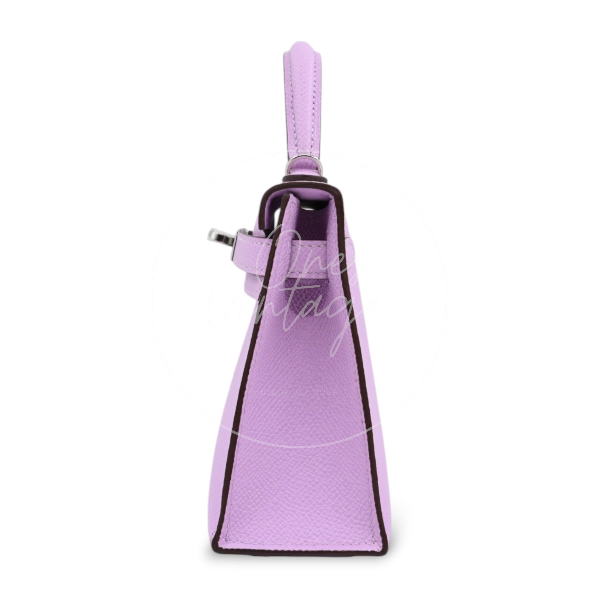 [Pre-owned] Hermes Mini Kelly X9 Mauve Sylvestre Epsom Stamp G
