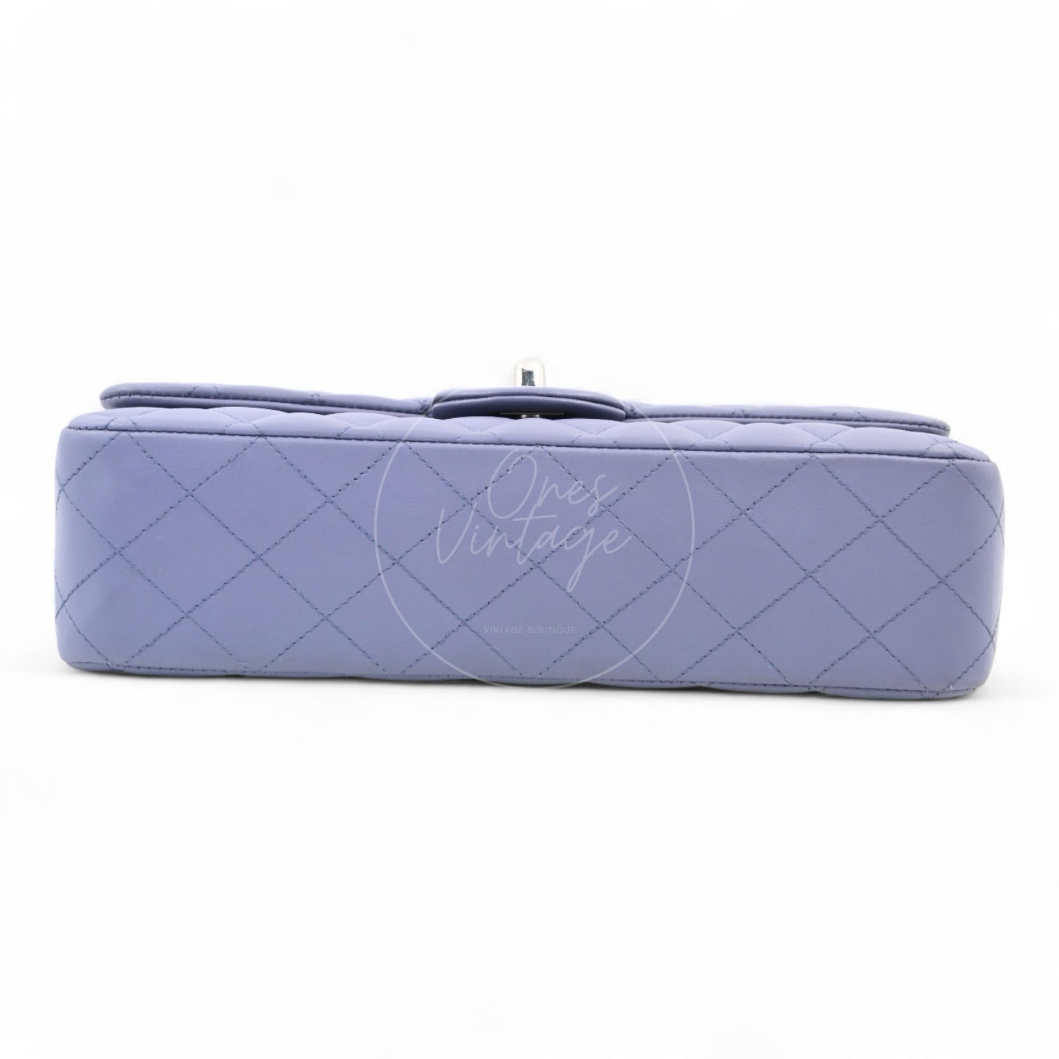[Pre-owed] Chanel Classic Flap CF25 Lambskin Purple Double Flap Series 15 Bag