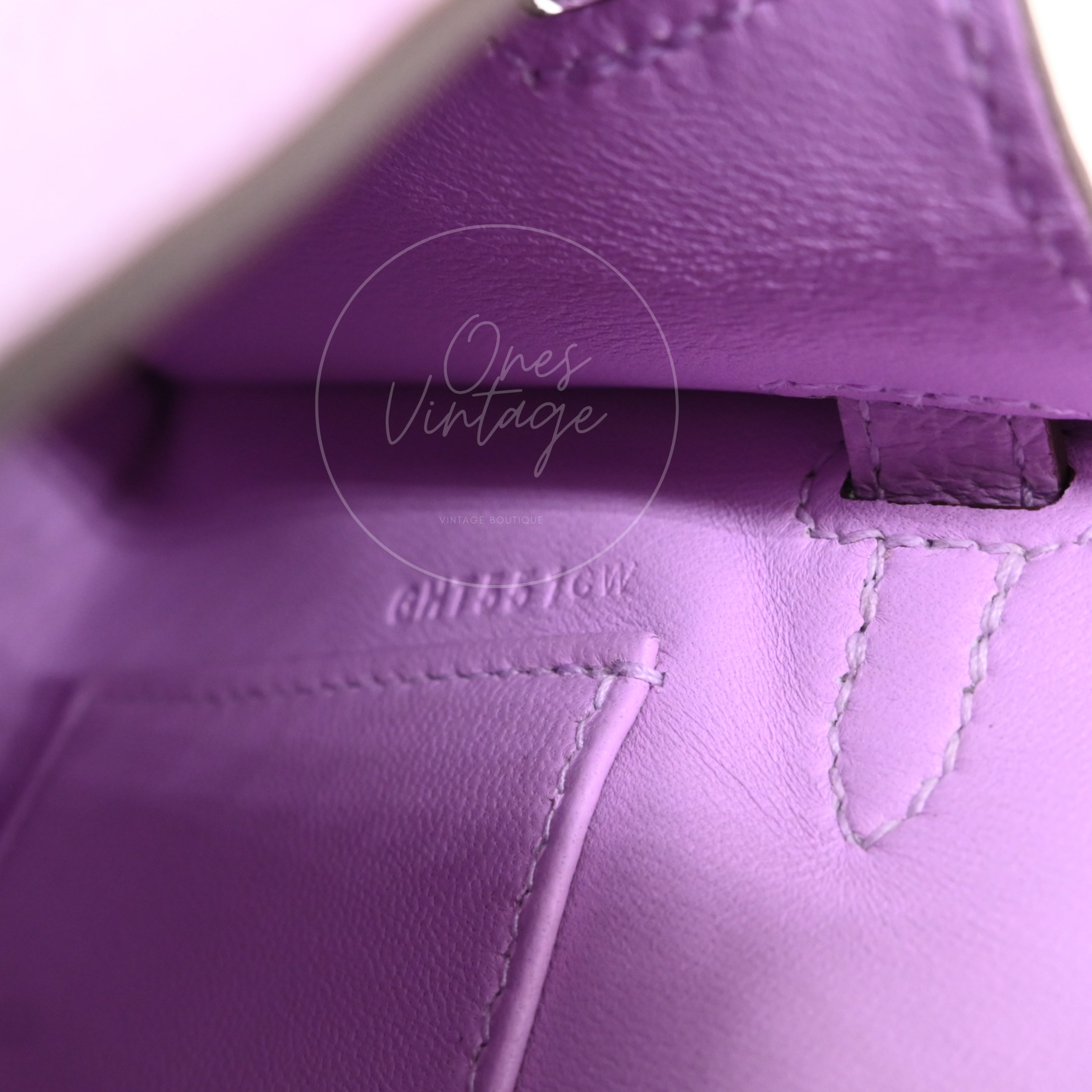 [Pre-owned] Hermes Mini Kelly X9 Mauve Sylvestre Epsom Stamp G