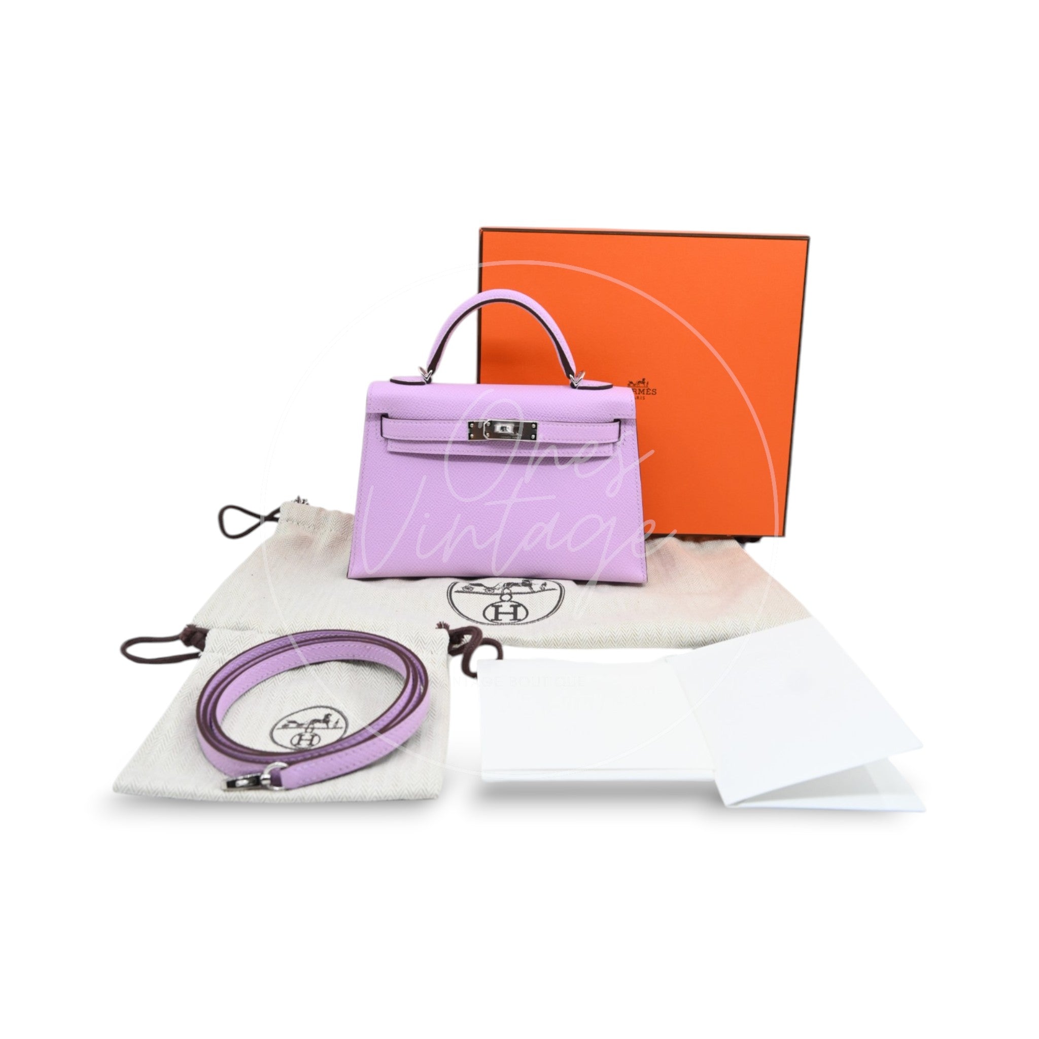 [Pre-owned] Hermes Mini Kelly X9 Mauve Sylvestre Epsom Stamp G