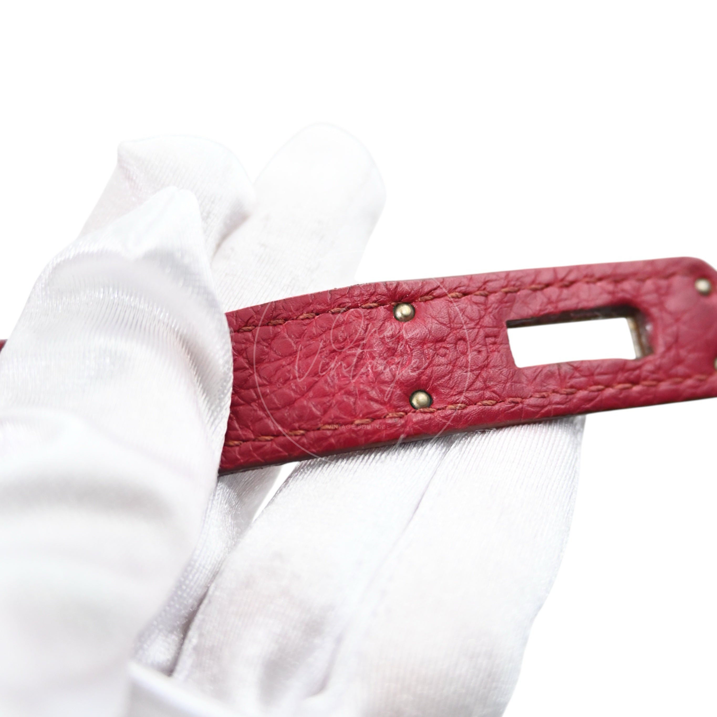 [Pre-owned] Hermes So Kelly 22 in Red Stamp Circle O