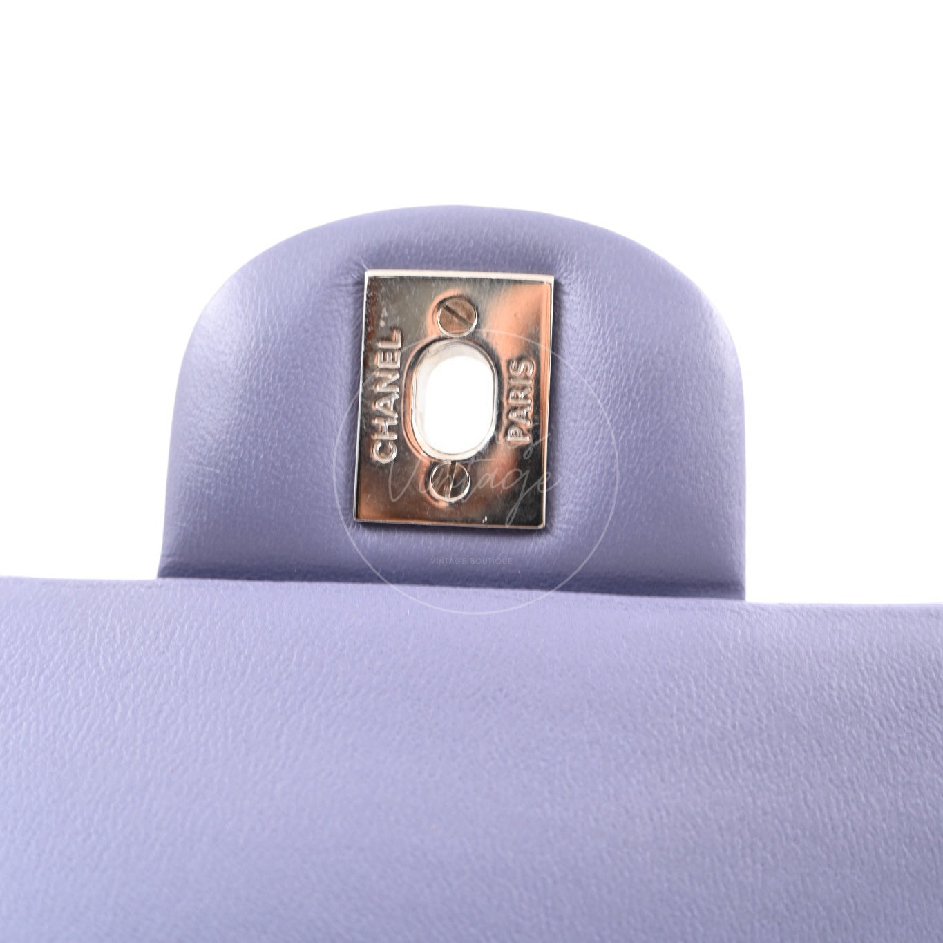 [Pre-owed] Chanel Classic Flap CF25 Lambskin Purple Double Flap Series 15 Bag