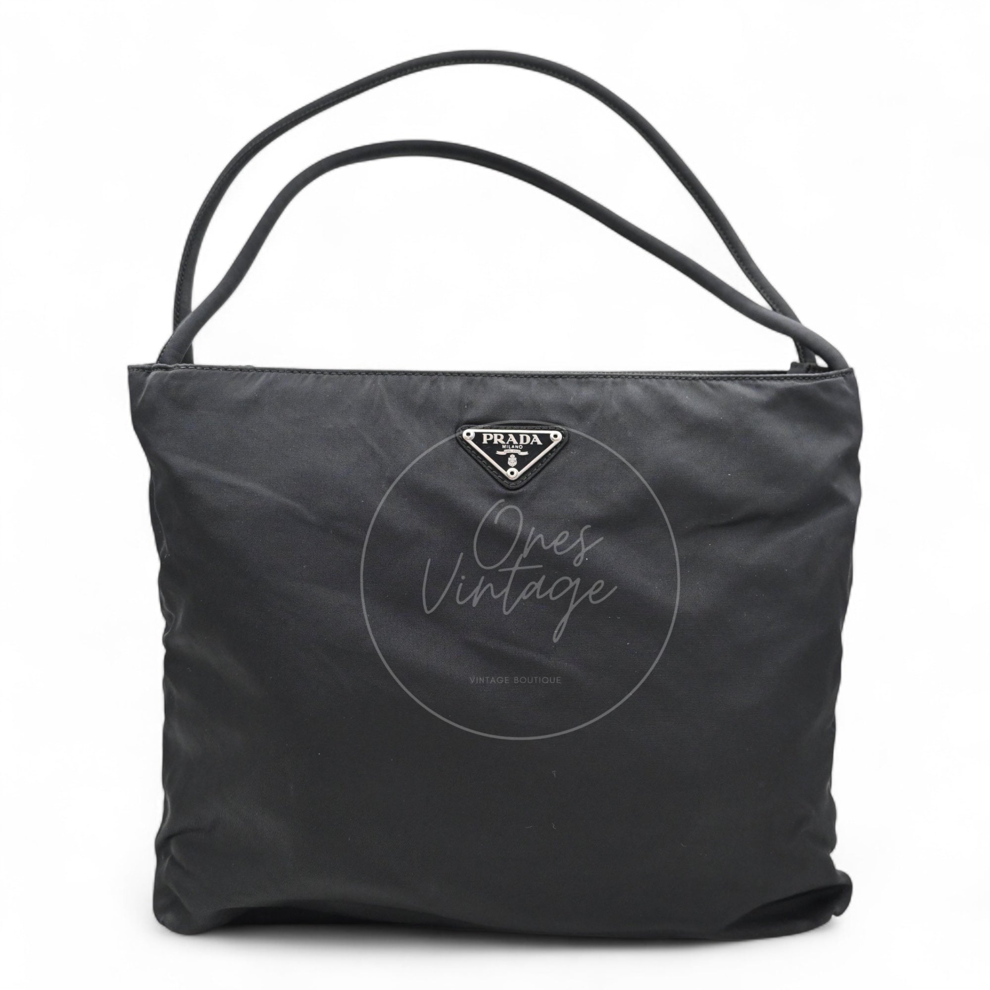 [Pre-owned] PRADA B6242 Tessuto City Black Nylon Tote Bag