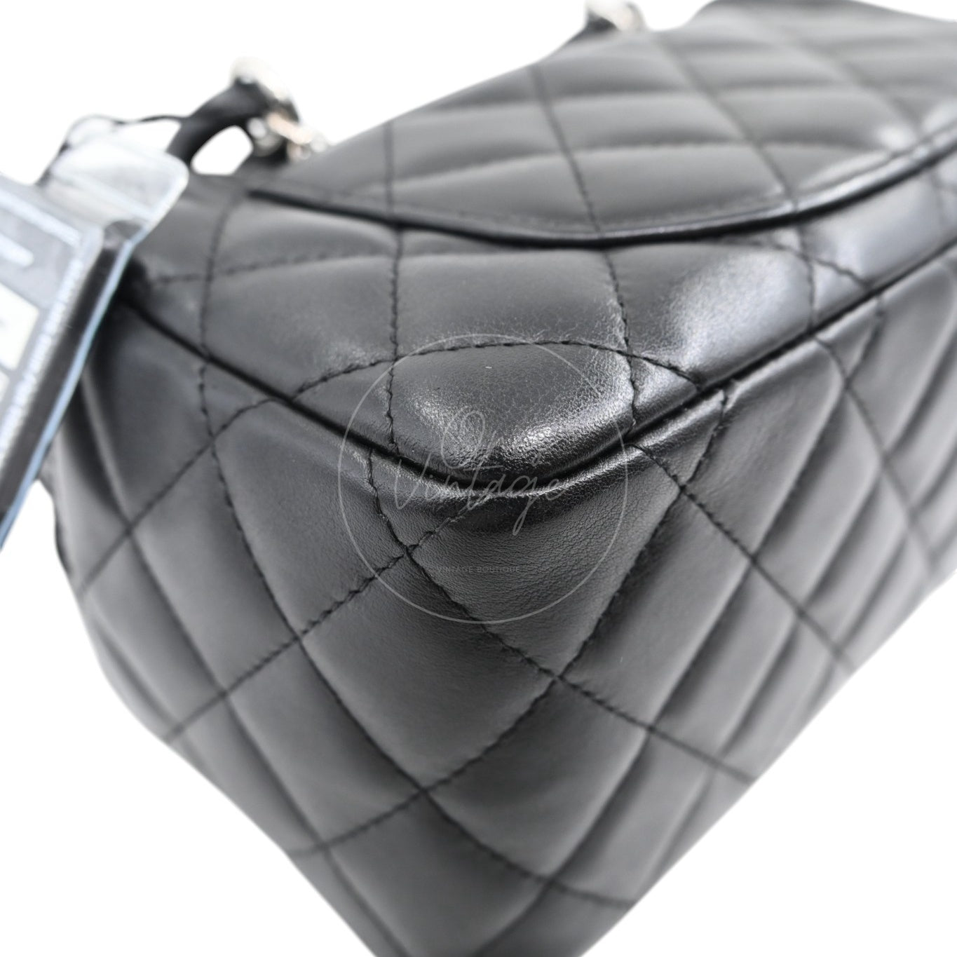 [Pre-owned] Chanel Cambon Ligne Bowler Bag Black Lambskin Leather