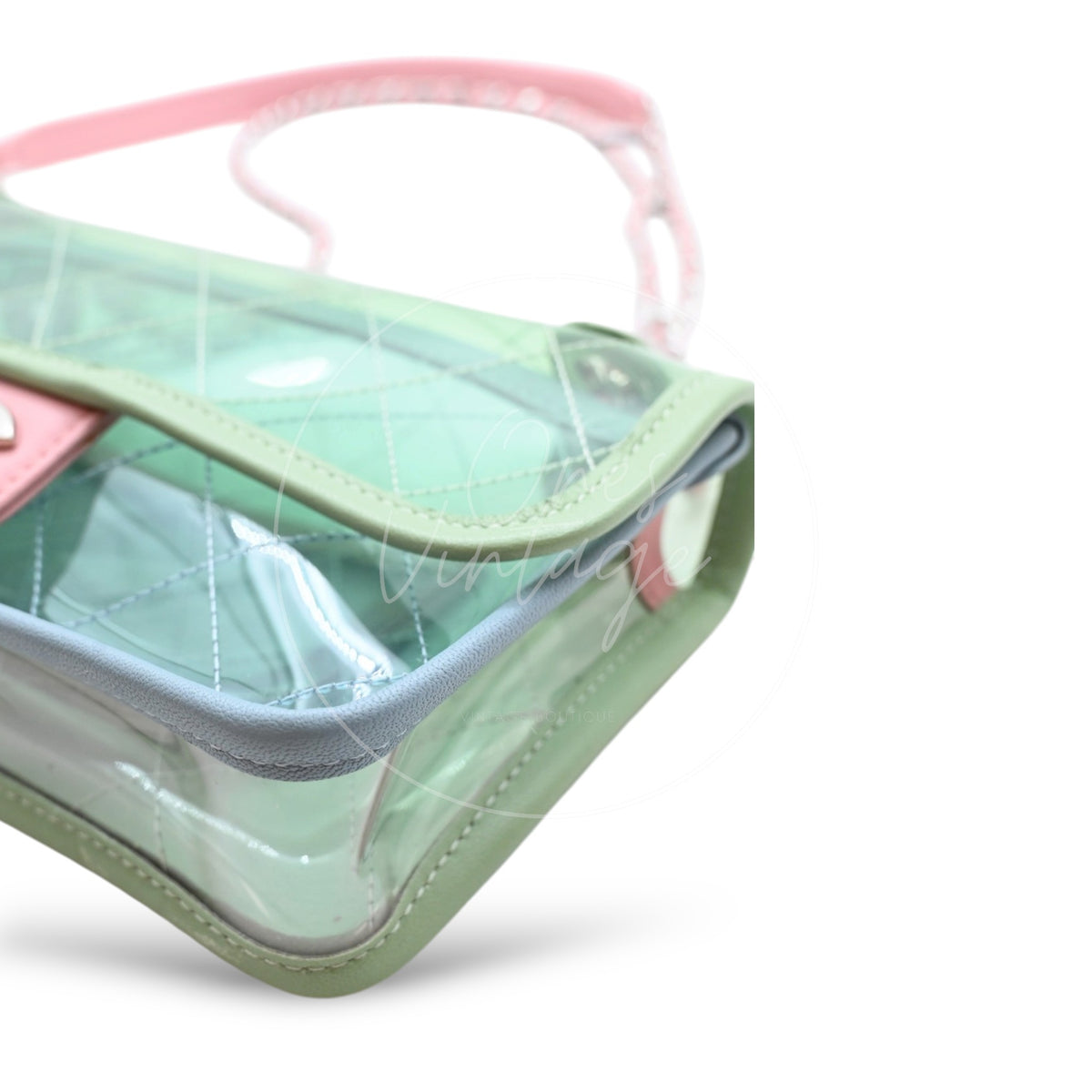 Chanel Coco Splash PVC Flap Bag SHW Blue Green Pink  Series 25
