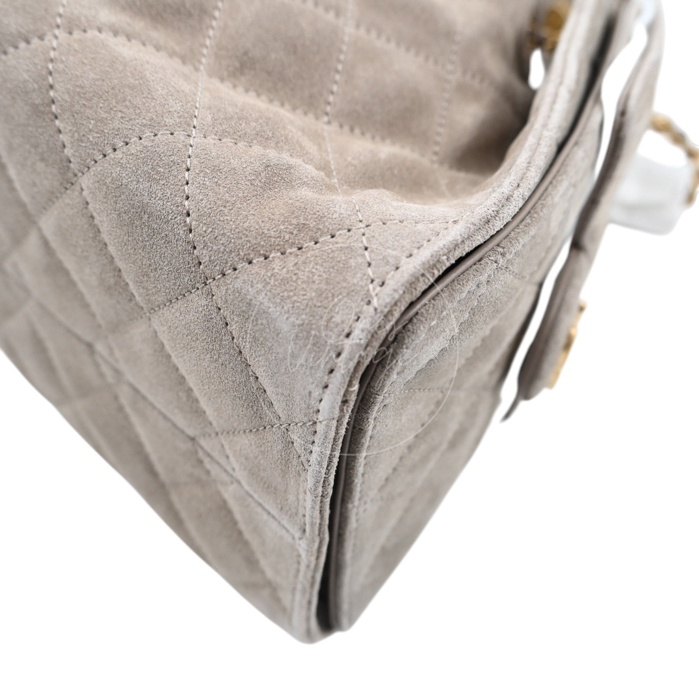 [Unused] Chanel 25 Bag Small Gray Suede GHW