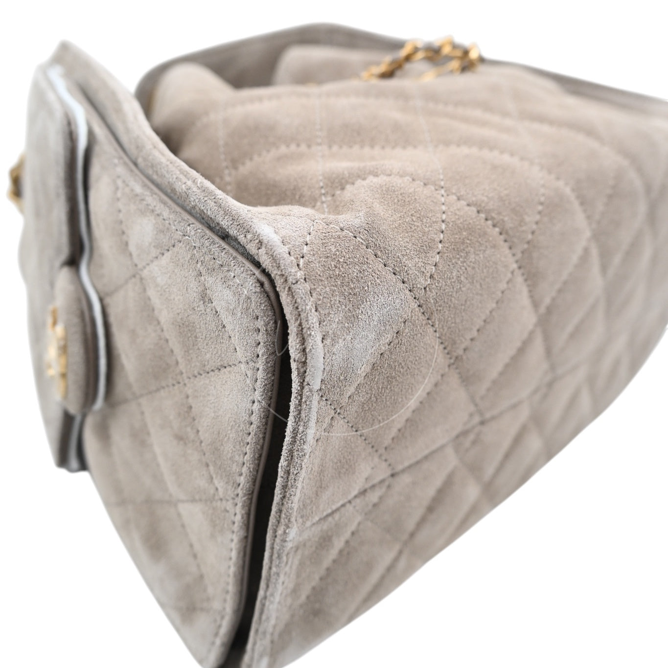 [Unused] Chanel 25 Bag Small Gray Suede GHW